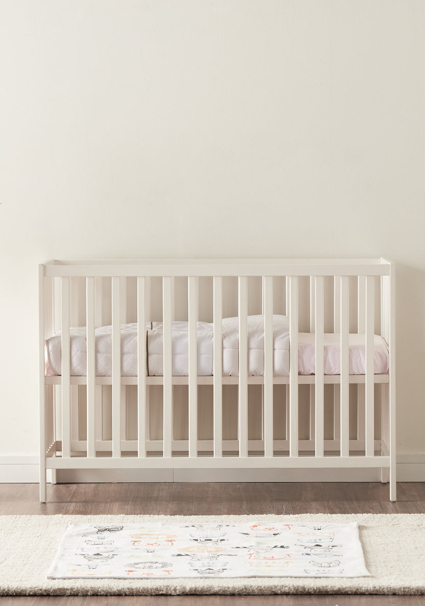 Juniors Darvin White Wooden Baby Crib with Three Adjustable Heights (Up to 3 years)-Baby Cribs-image-3