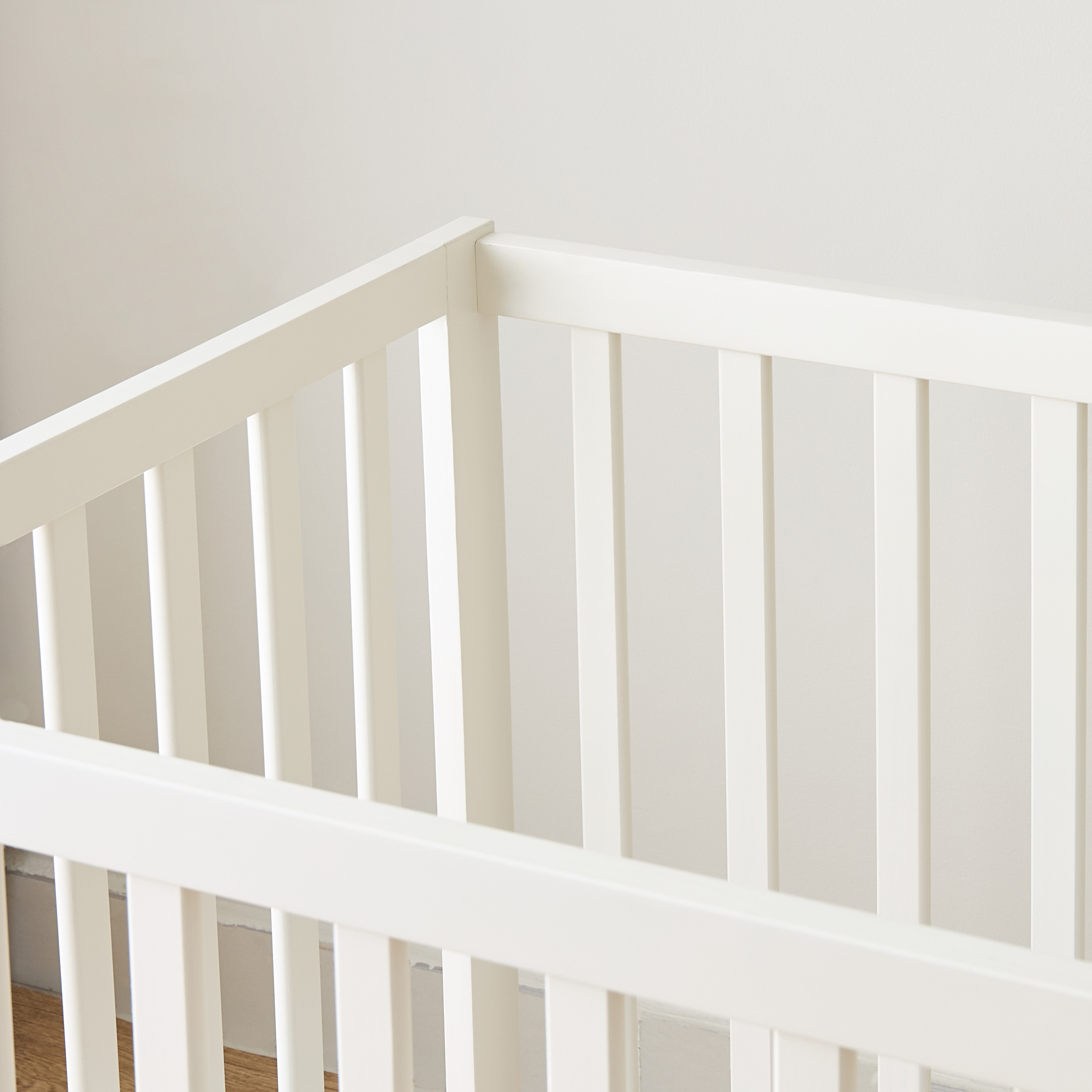 Buy Juniors Darvin White Wooden Baby Crib with Three Adjustable Heights Up to 3 years Online Babyshop UAE