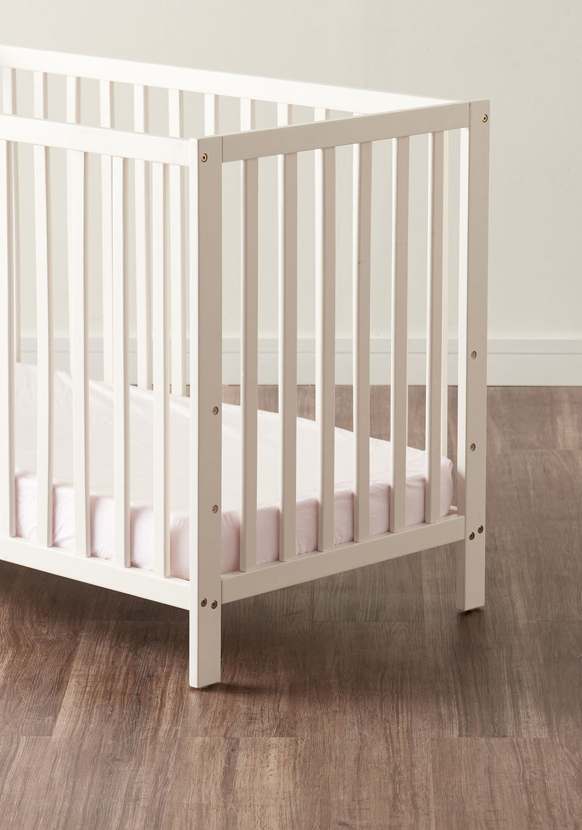 Juniors Darvin White Wooden Baby Crib with Three Adjustable Heights (Up to 3 years)-Baby Cribs-image-7