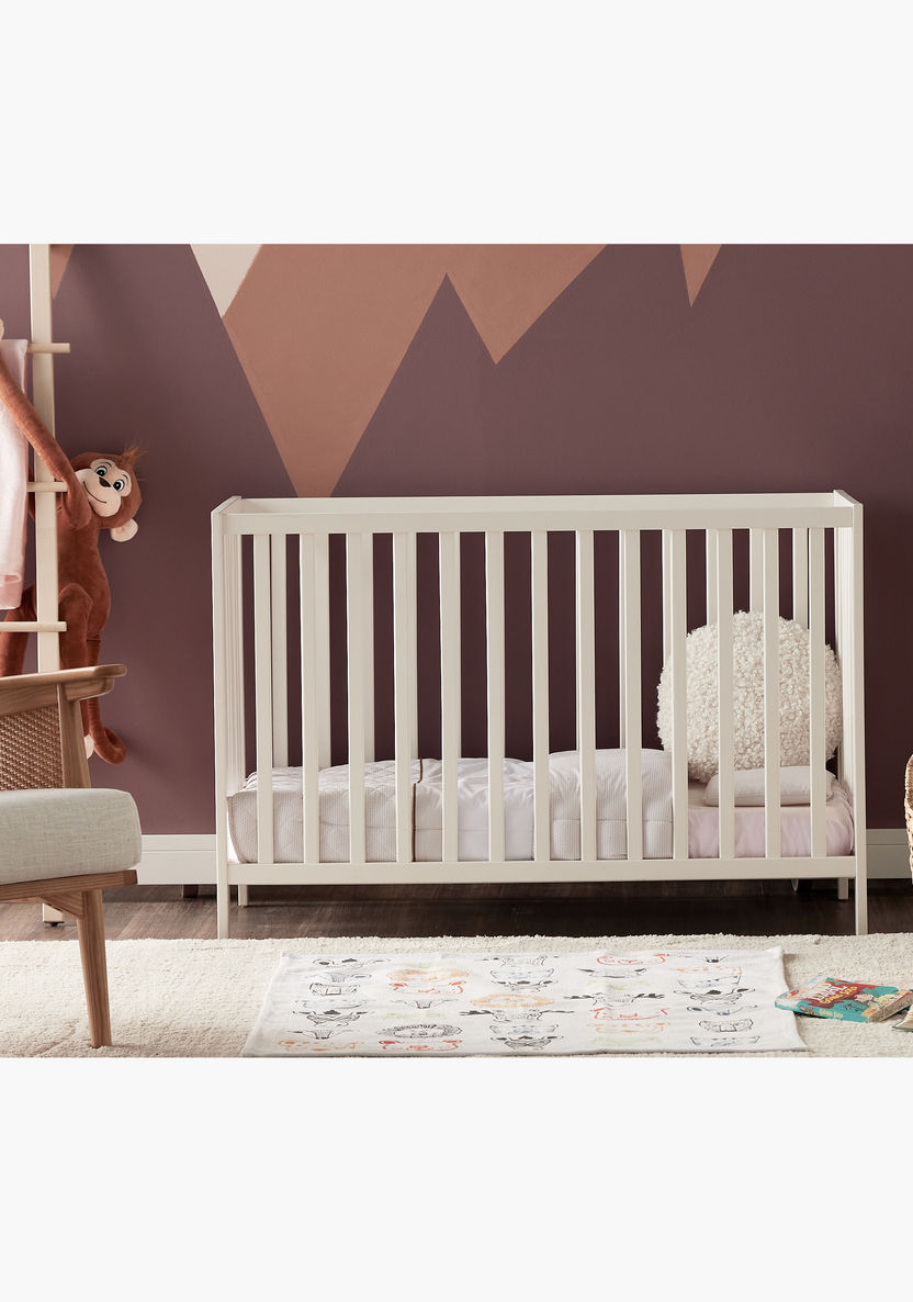 Juniors Darvin White Wooden Baby Crib with Three Adjustable Heights (Up to 3 years)-Baby Cribs-image-8