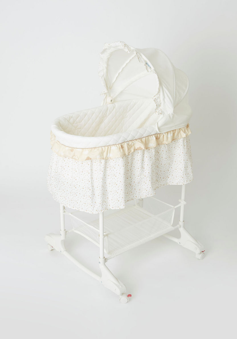 Juniors Rudy Dream Big Printed Bassinet with Canopy-Cradles and Bassinets-image-1