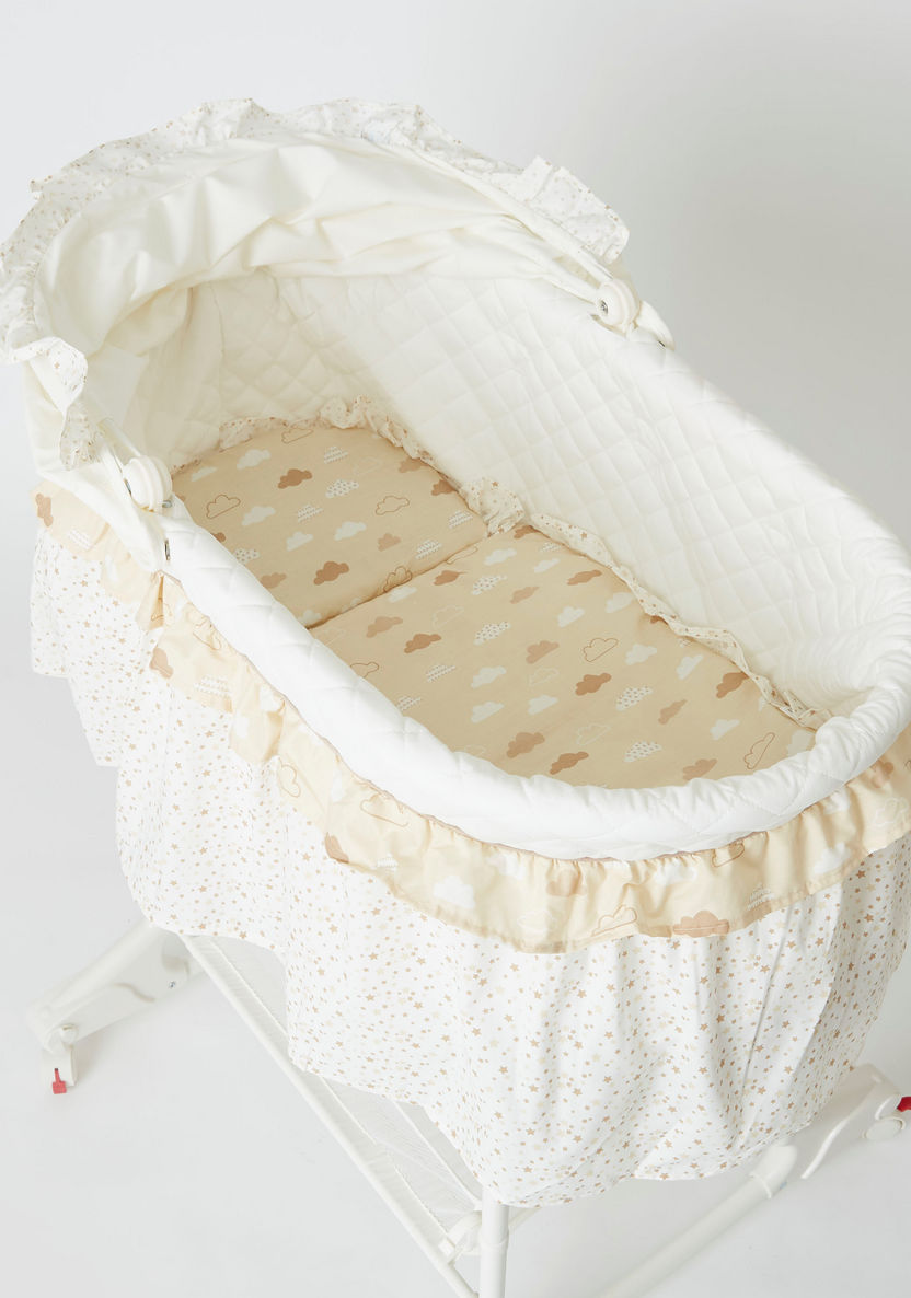 Juniors Rudy Dream Big Printed Bassinet with Canopy-Cradles and Bassinets-image-4