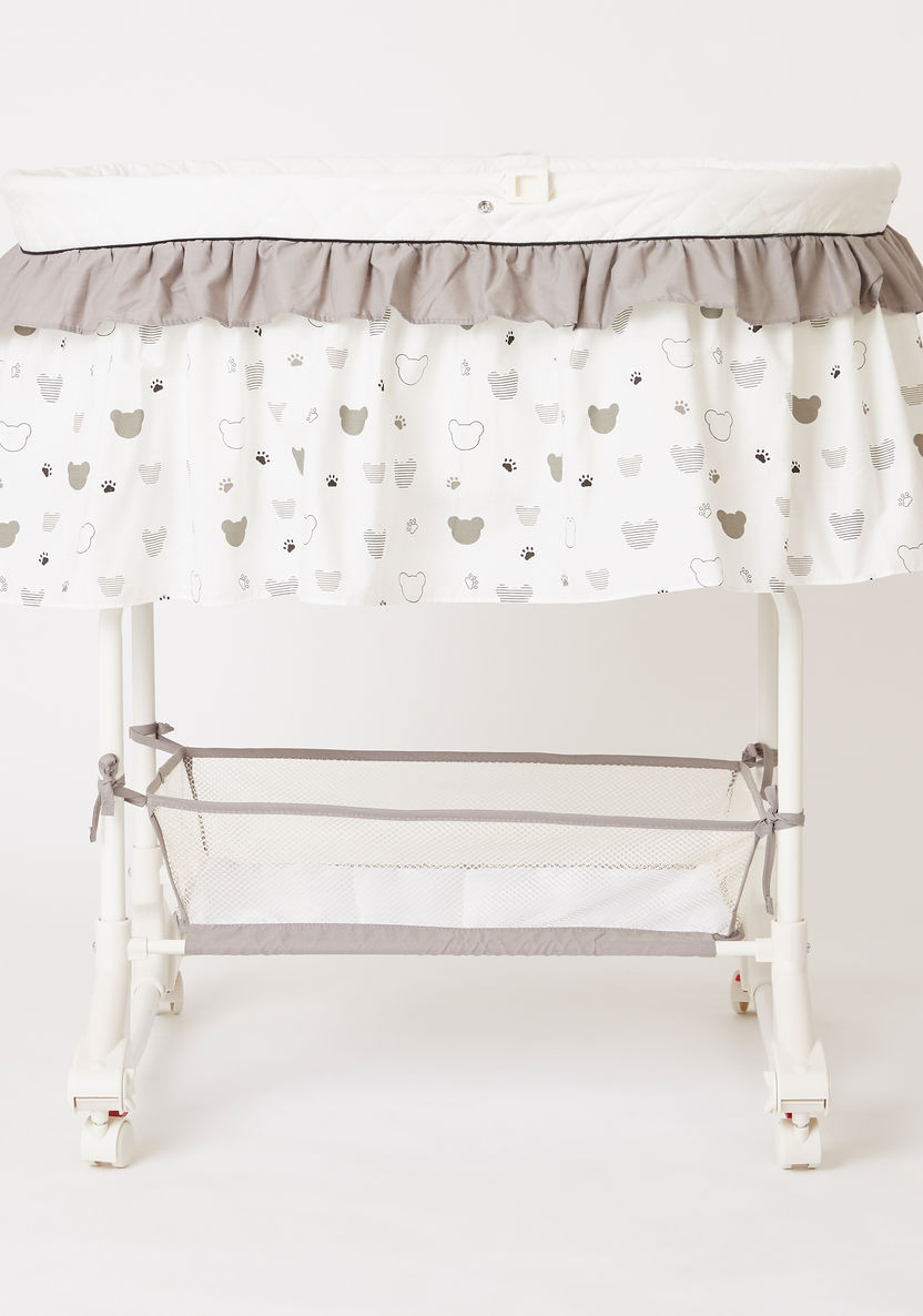 Juniors Rudy Bear Printed Bassinet with Canopy-Cradles and Bassinets-image-2