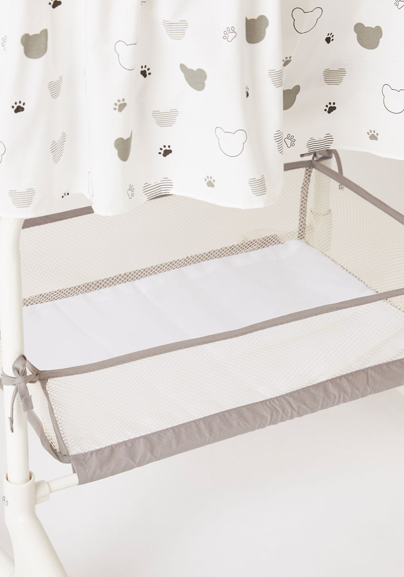 Juniors Rudy Bear Printed Bassinet with Canopy-Cradles and Bassinets-image-3