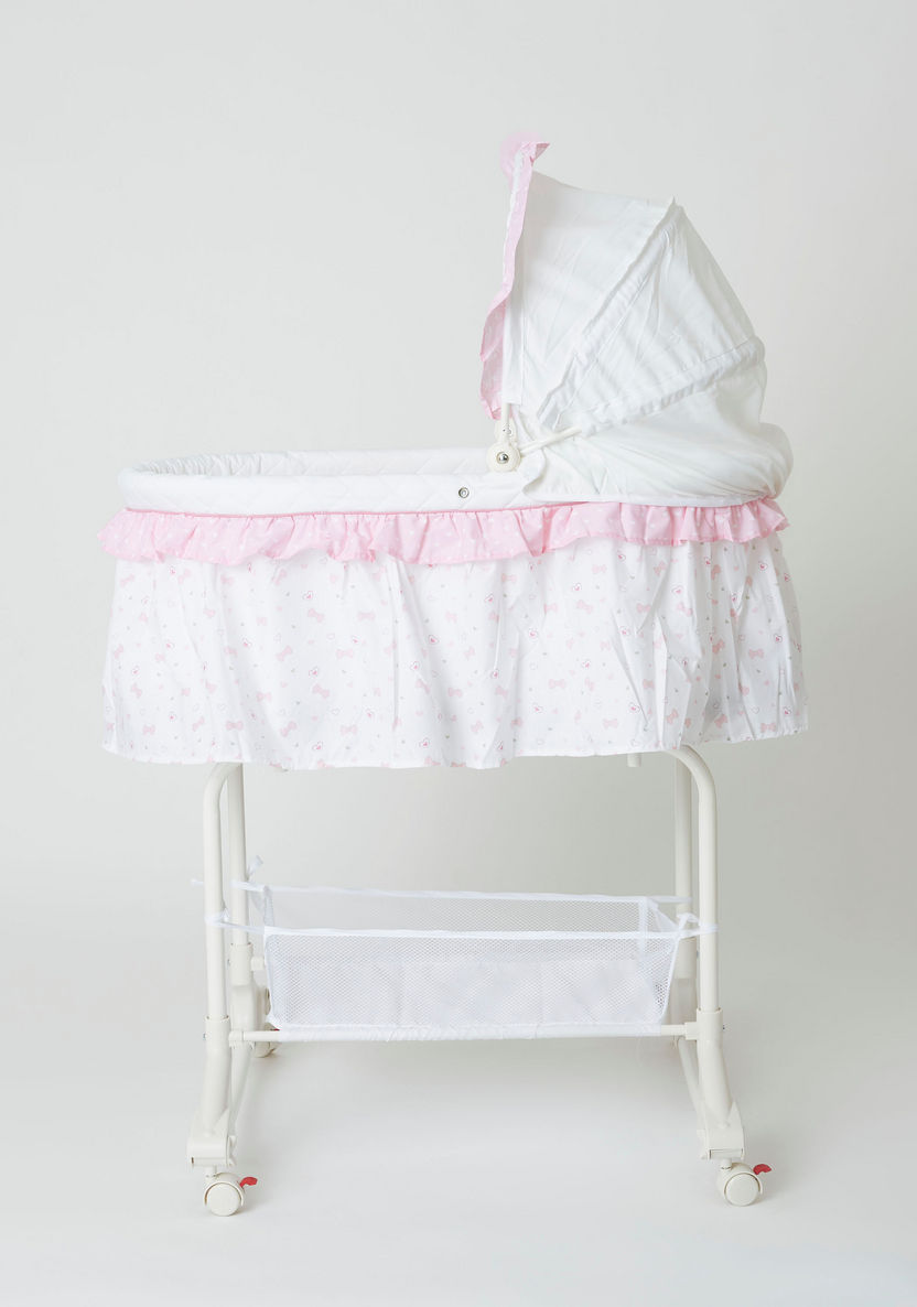Juniors Rudy Kitty Printed Bassinet with Canopy-Cradles and Bassinets-image-1