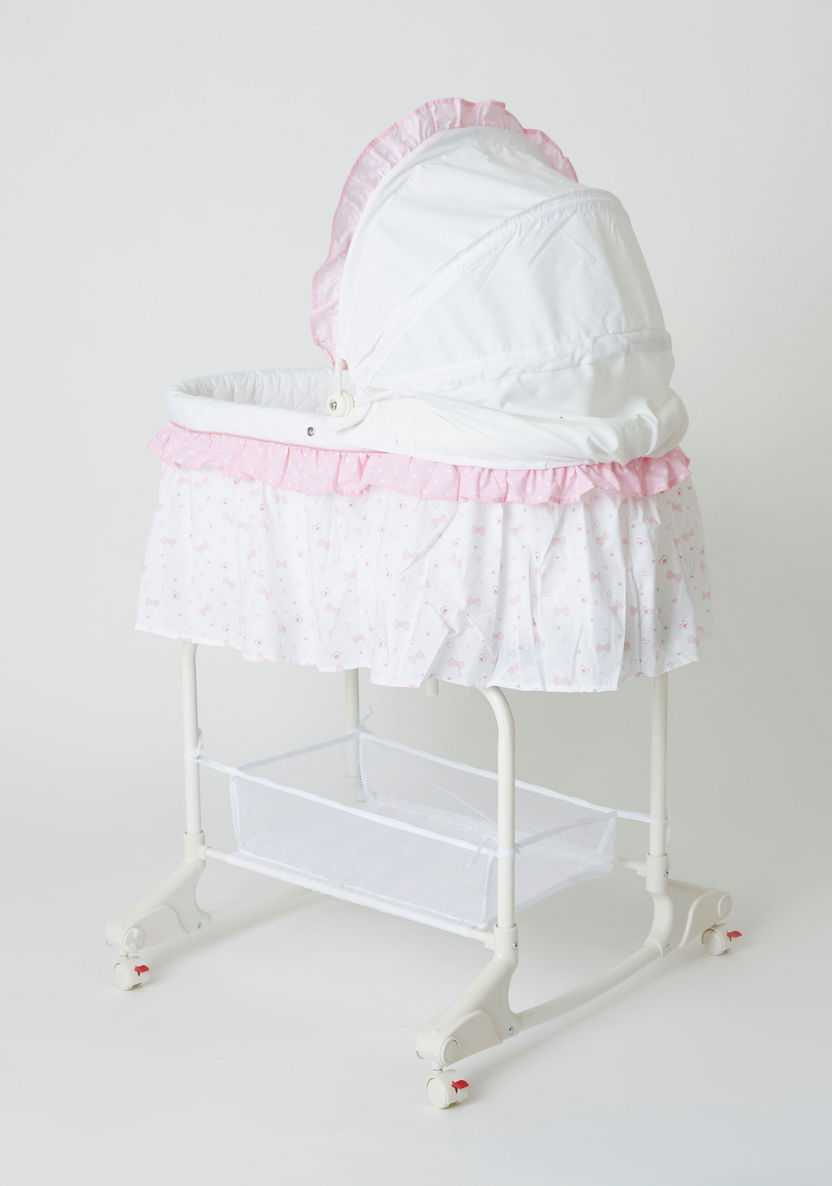 Juniors Rudy Kitty Printed Bassinet with Canopy-Cradles and Bassinets-image-2