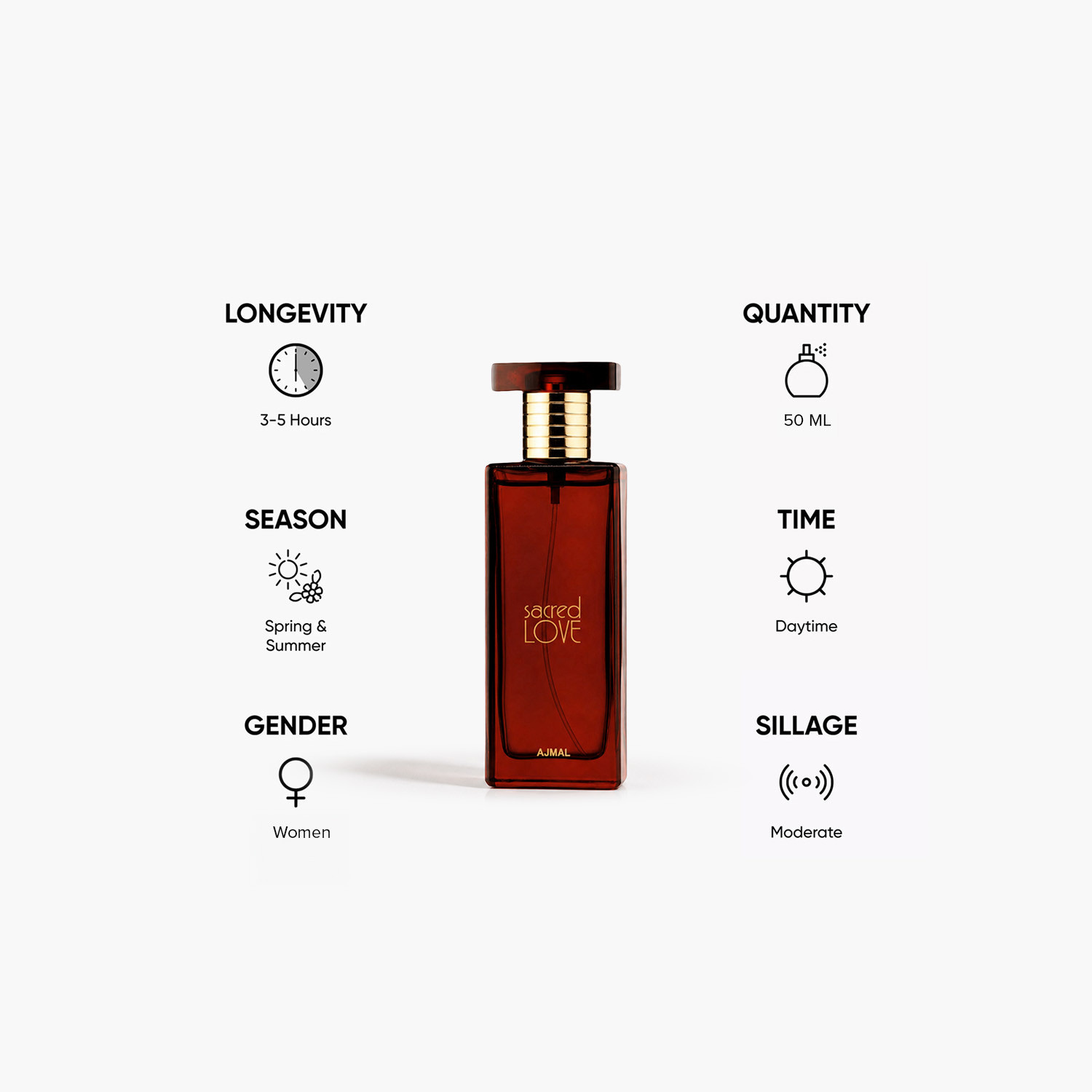 Ajmal Sacred Love Eau De Parfum Spray for Women - 50 ml-beautyandpersonalcare-fragrance-women-image-5