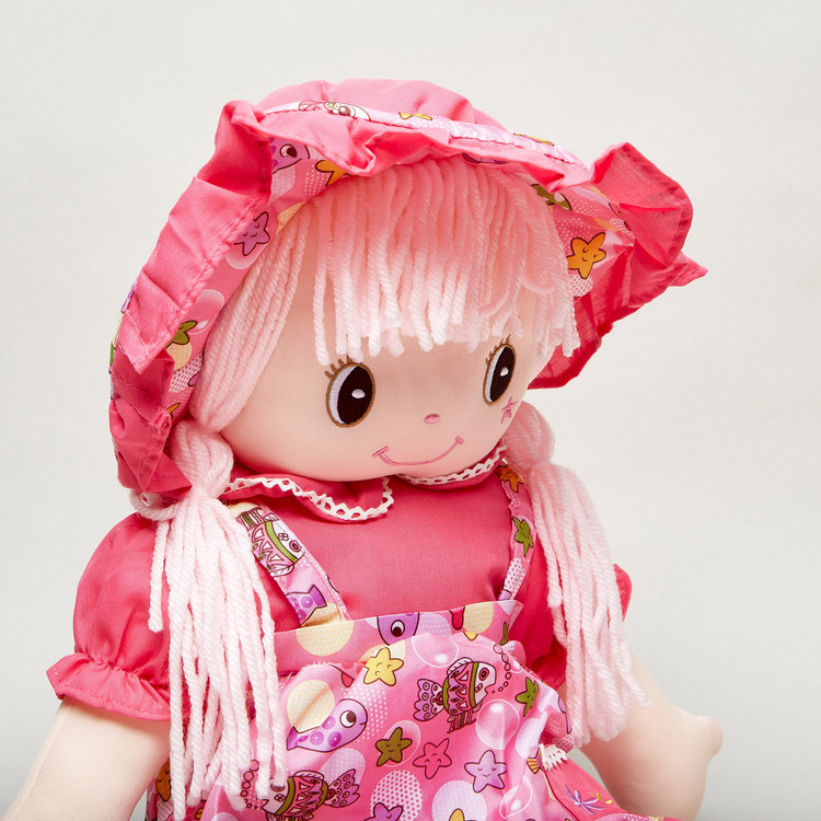 Juniors Rag Doll with Dress and Hat - 60 cms