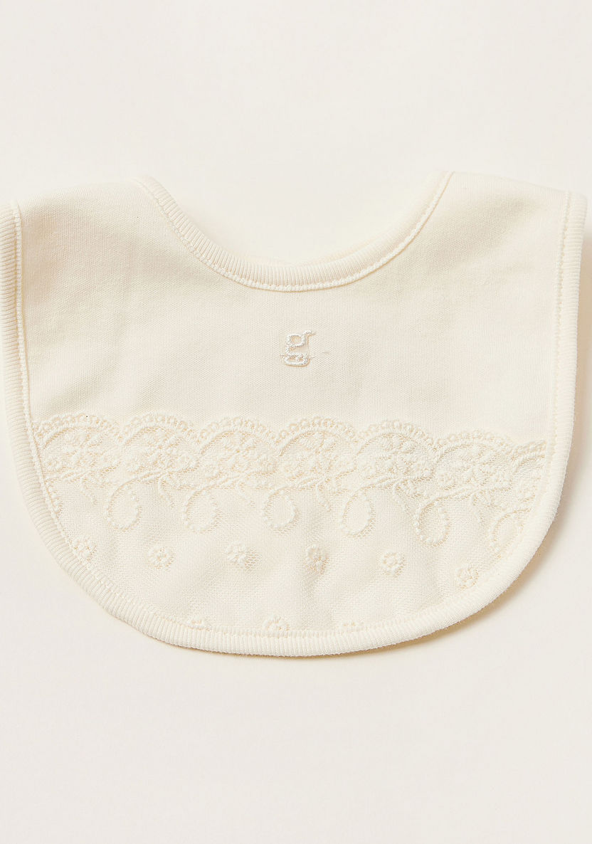 Giggles Embroidered Bib with Button Closure-Bibs and Burp Cloths-image-0