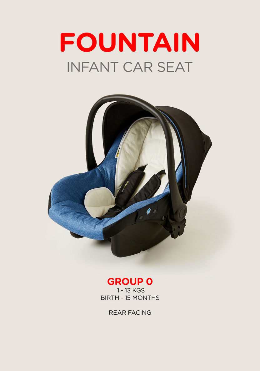 Giggles Fountain Black and Blue White Infant Car Seat with Rocking Feature (Upto 1 year)-Car Seats-image-6