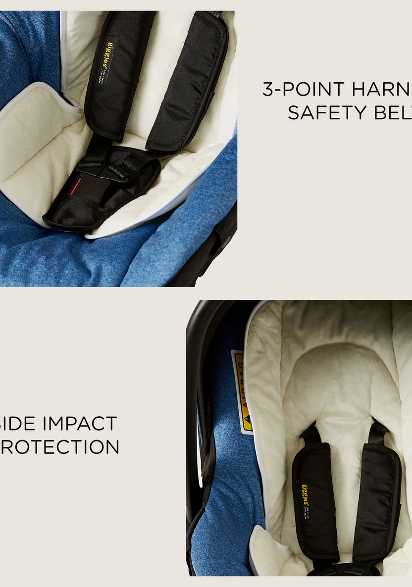 Giggles Fountain Black and Blue White Infant Car Seat with Rocking Feature (Upto 1 year)-Car Seats-image-7