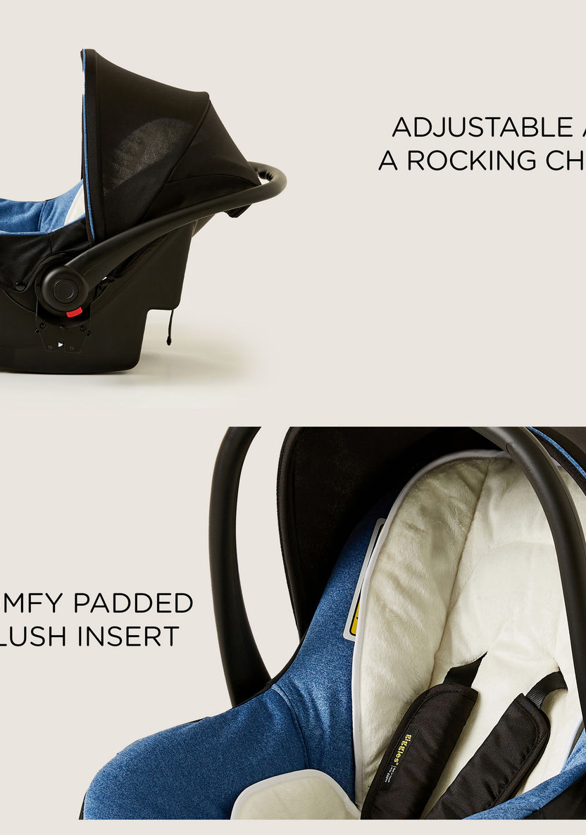 Giggles Fountain Black and Blue White Infant Car Seat with Rocking Feature (Upto 1 year)-Car Seats-image-8