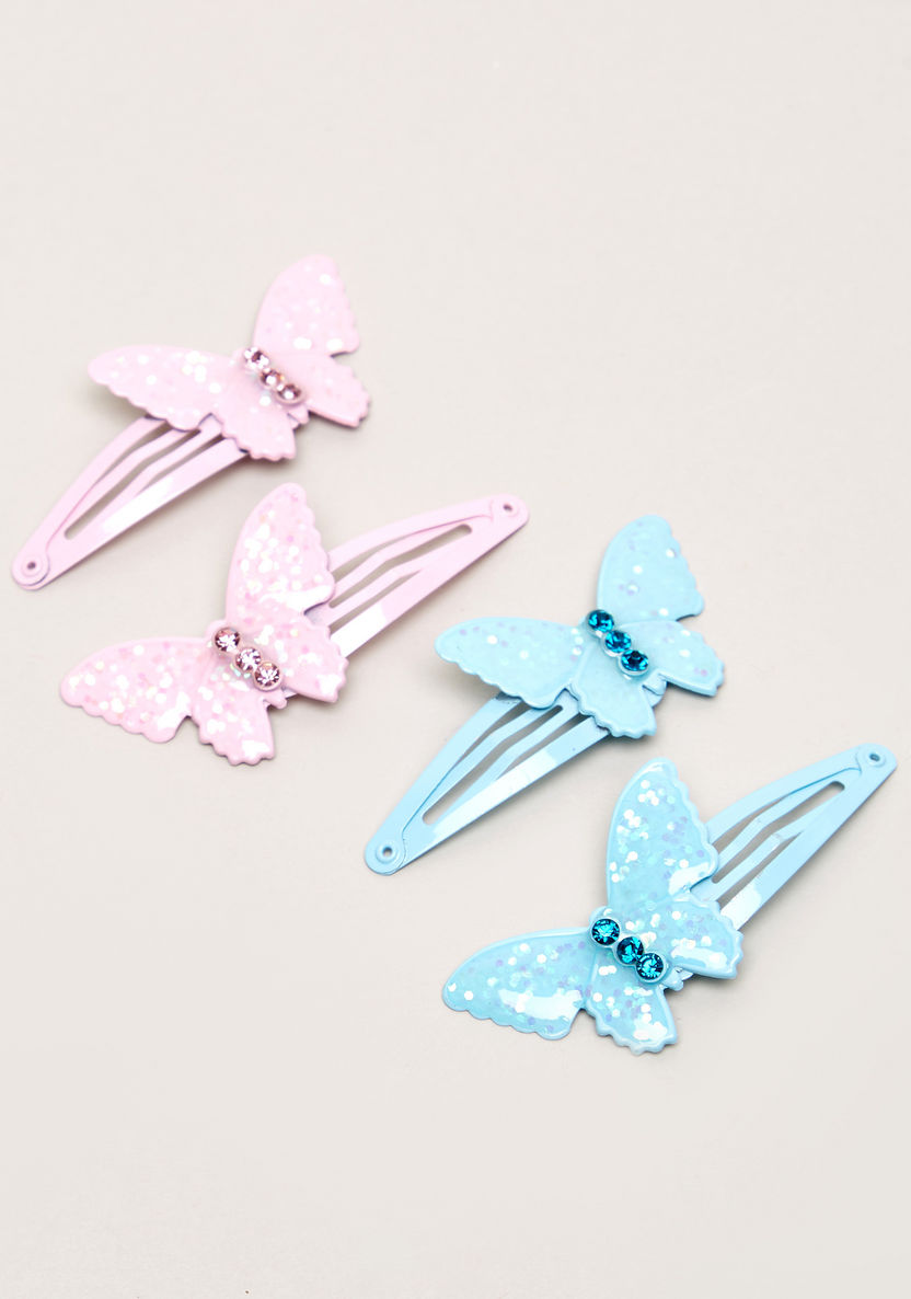 Charmz Butterfly Applique Detail 4-Piece Hair Accessory Set-Hair Accessories-image-0