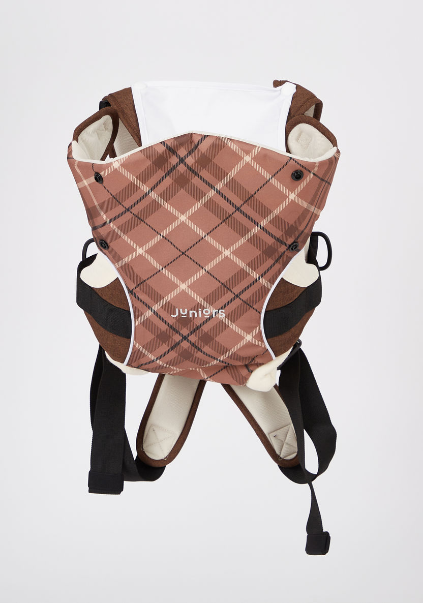 Juniors Mikko Brown Plaid Baby Carrier with Adjustable Buckle Straps (Upto 1 year) -Baby Carriers-image-0