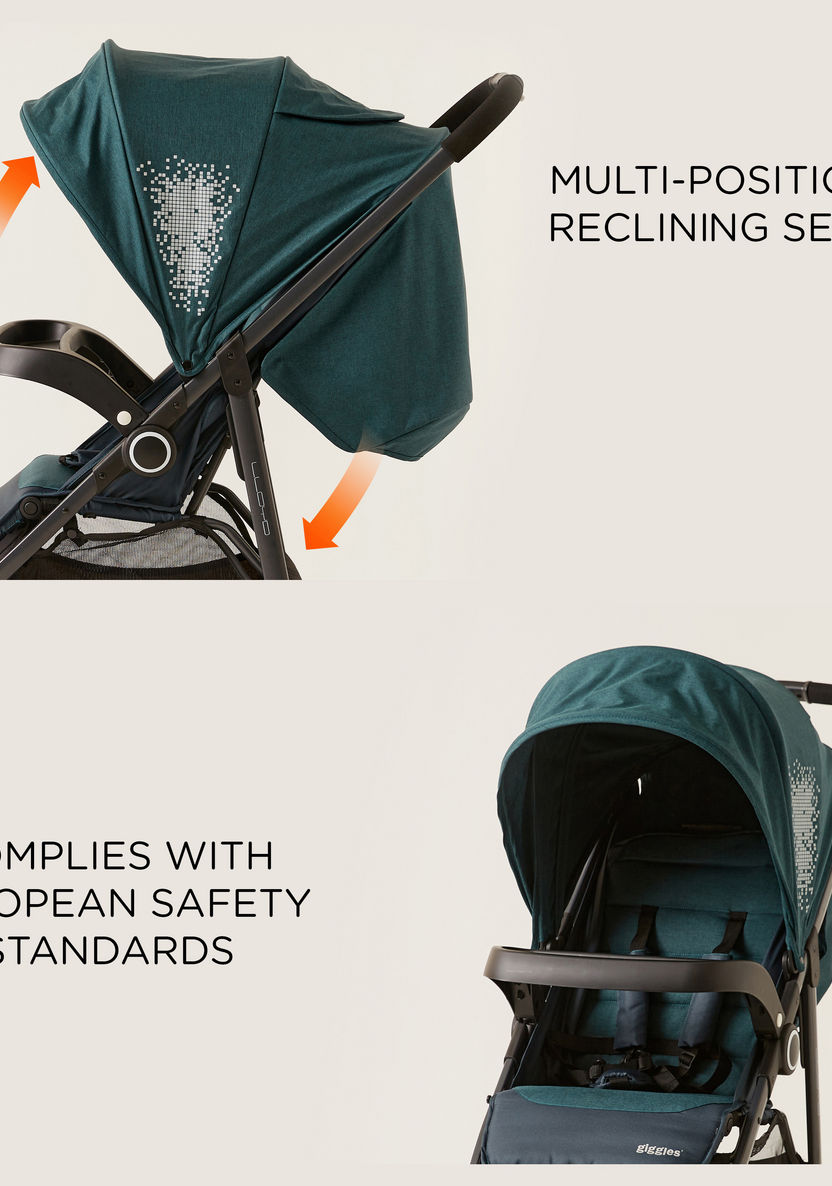 Giggles Lloyd Black and Teal 2-in-1 Stroller with Car Seat Travel System (Upto 3 years) -Modular Travel Systems-image-13