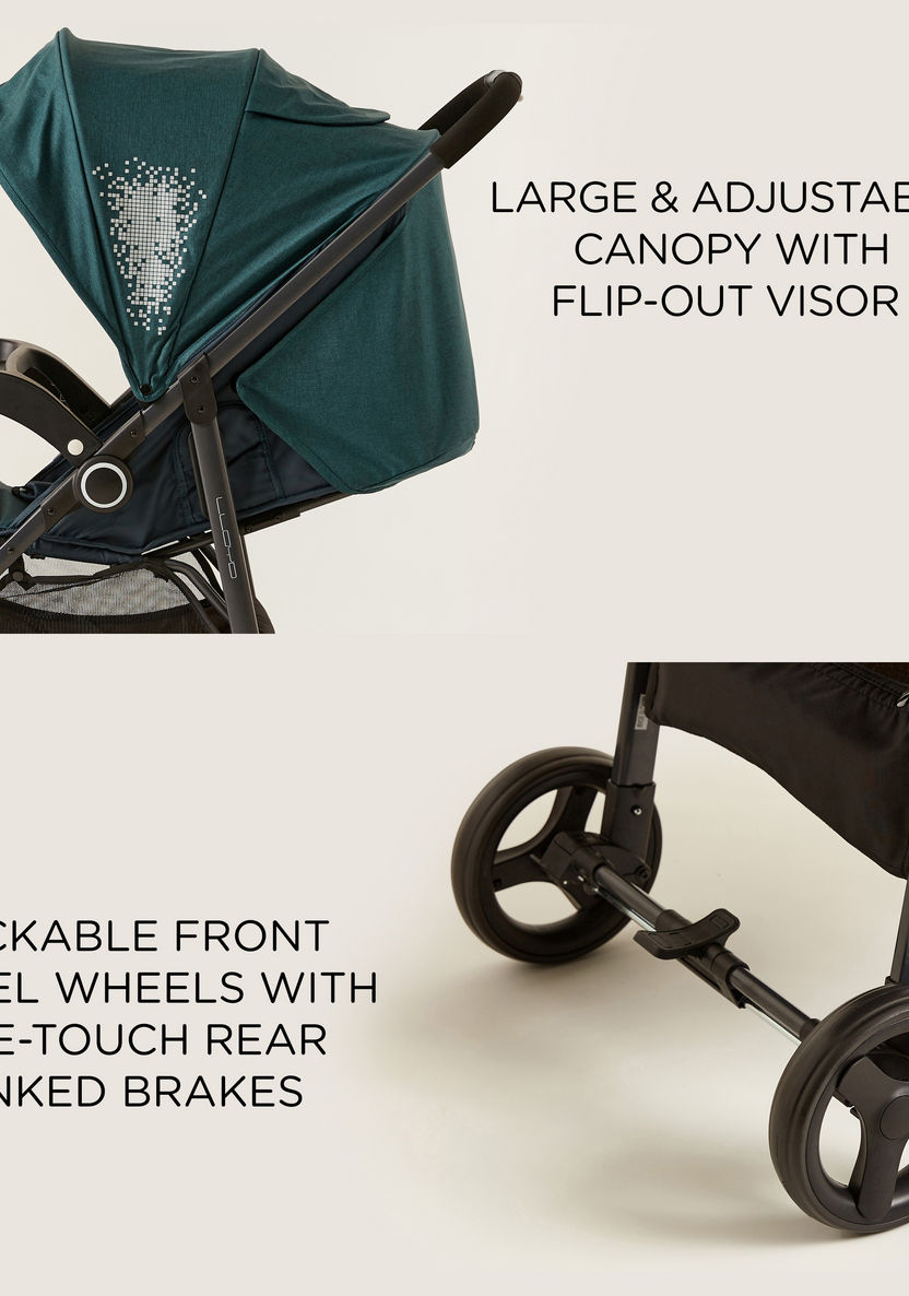 Giggles Lloyd Black and Teal 2-in-1 Stroller with Car Seat Travel System (Upto 3 years) -Modular Travel Systems-image-14