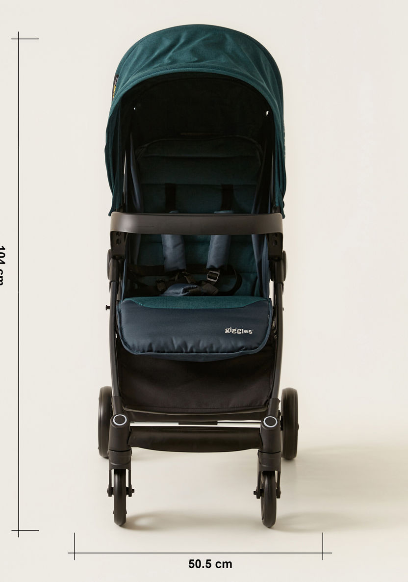 Giggles Lloyd Black and Teal 2-in-1 Stroller with Car Seat Travel System (Upto 3 years) -Modular Travel Systems-image-15