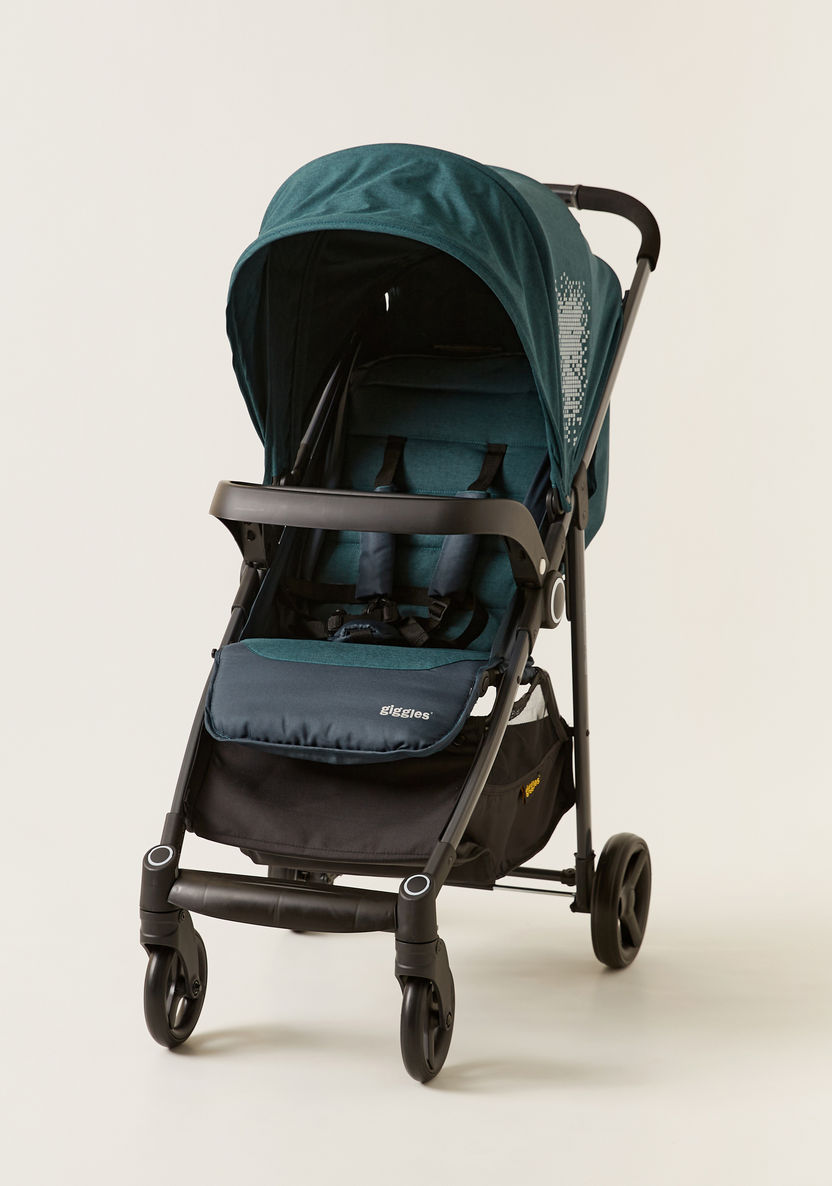 Giggles Lloyd Black and Teal 2-in-1 Stroller with Car Seat Travel System (Upto 3 years) -Modular Travel Systems-image-1