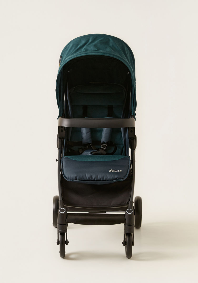 Giggles Lloyd Black and Teal 2-in-1 Stroller with Car Seat Travel System (Upto 3 years) -Modular Travel Systems-image-2