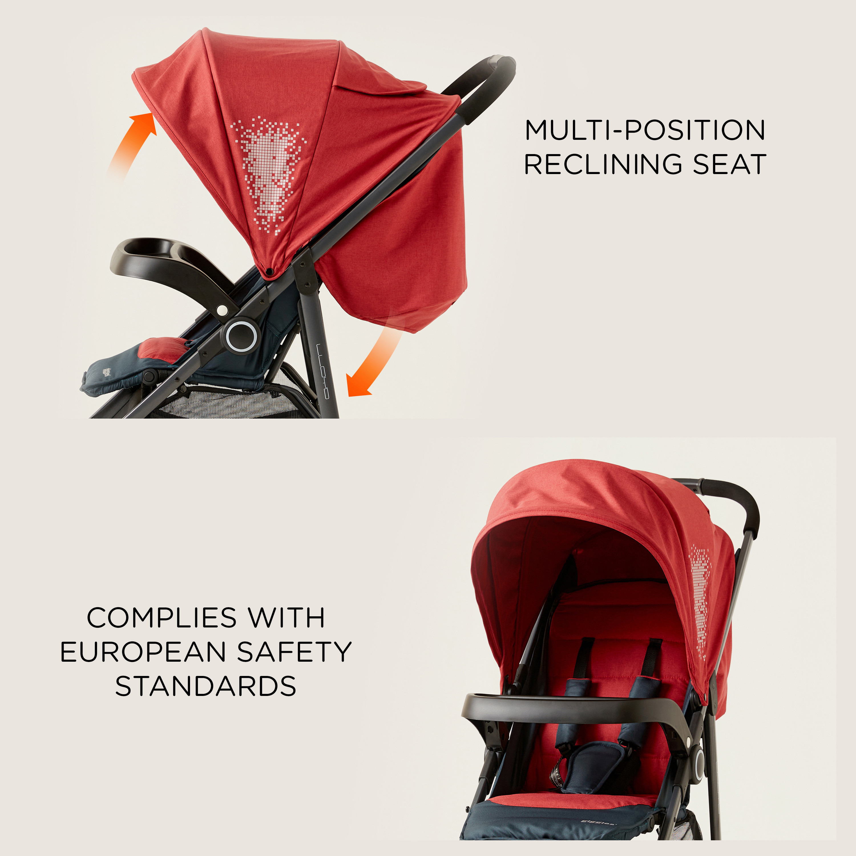 Giggles Lloyd Red and Black 2-in-1 Stroller with Car Seat Travel System (Upto 3 years) -baby-gear-strollersandprams-travelsystems-image-15