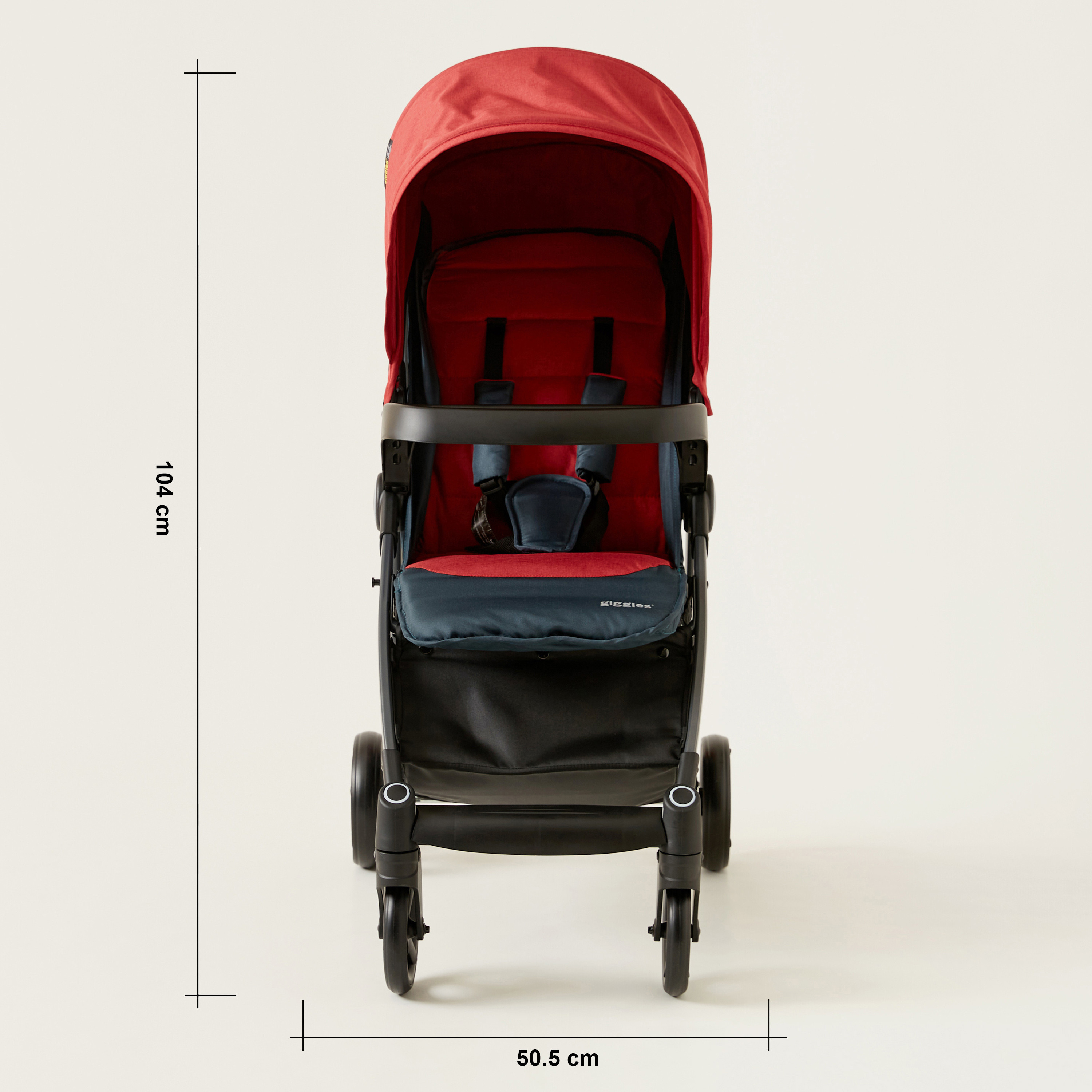 Giggles Lloyd Red and Black 2-in-1 Stroller with Car Seat Travel System (Upto 3 years) -baby-gear-strollersandprams-travelsystems-image-17