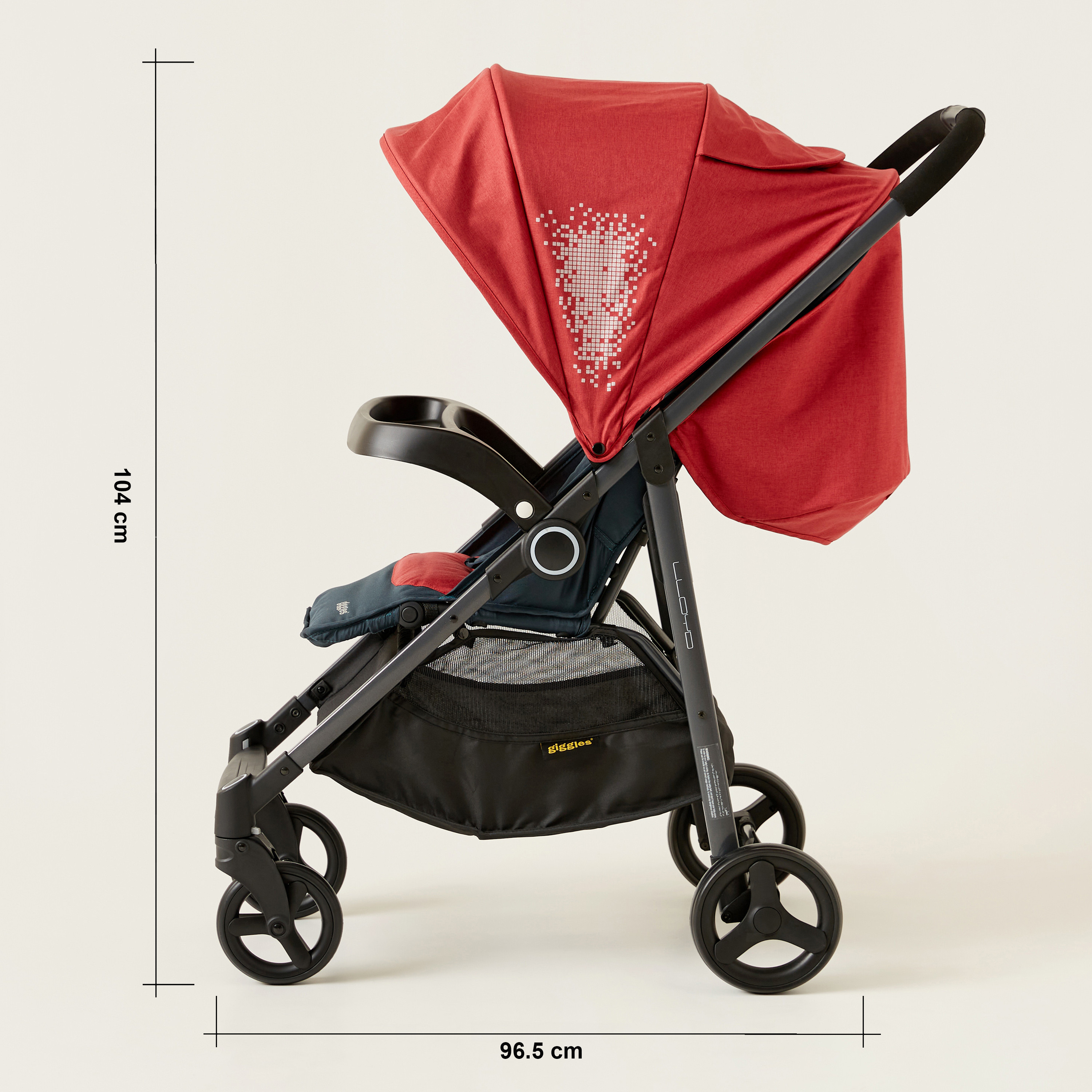 Giggles Lloyd Red and Black 2-in-1 Stroller with Car Seat Travel System (Upto 3 years) -baby-gear-strollersandprams-travelsystems-image-18