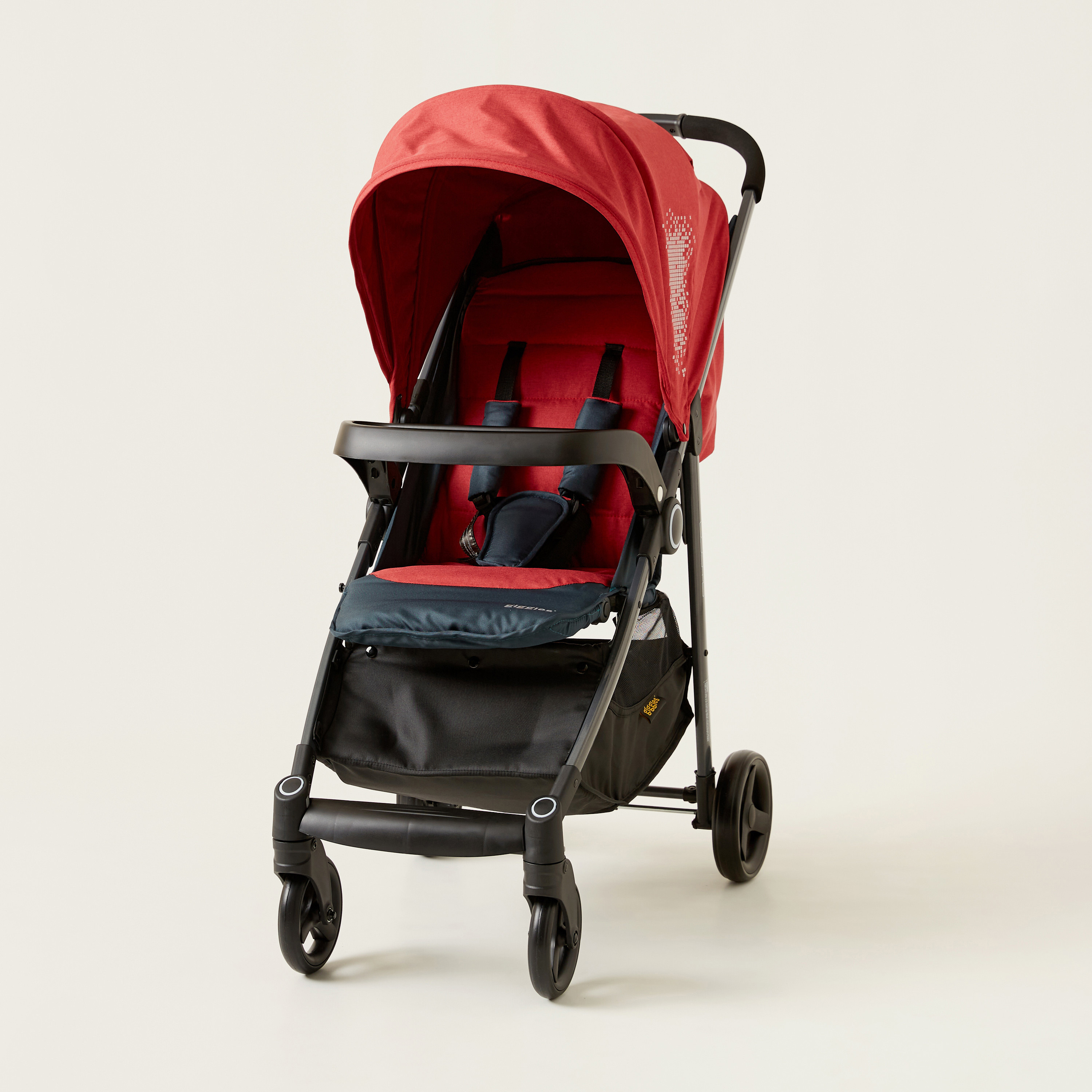 Giggles Lloyd Red and Black 2-in-1 Stroller with Car Seat Travel System (Upto 3 years) -baby-gear-strollersandprams-travelsystems-image-2