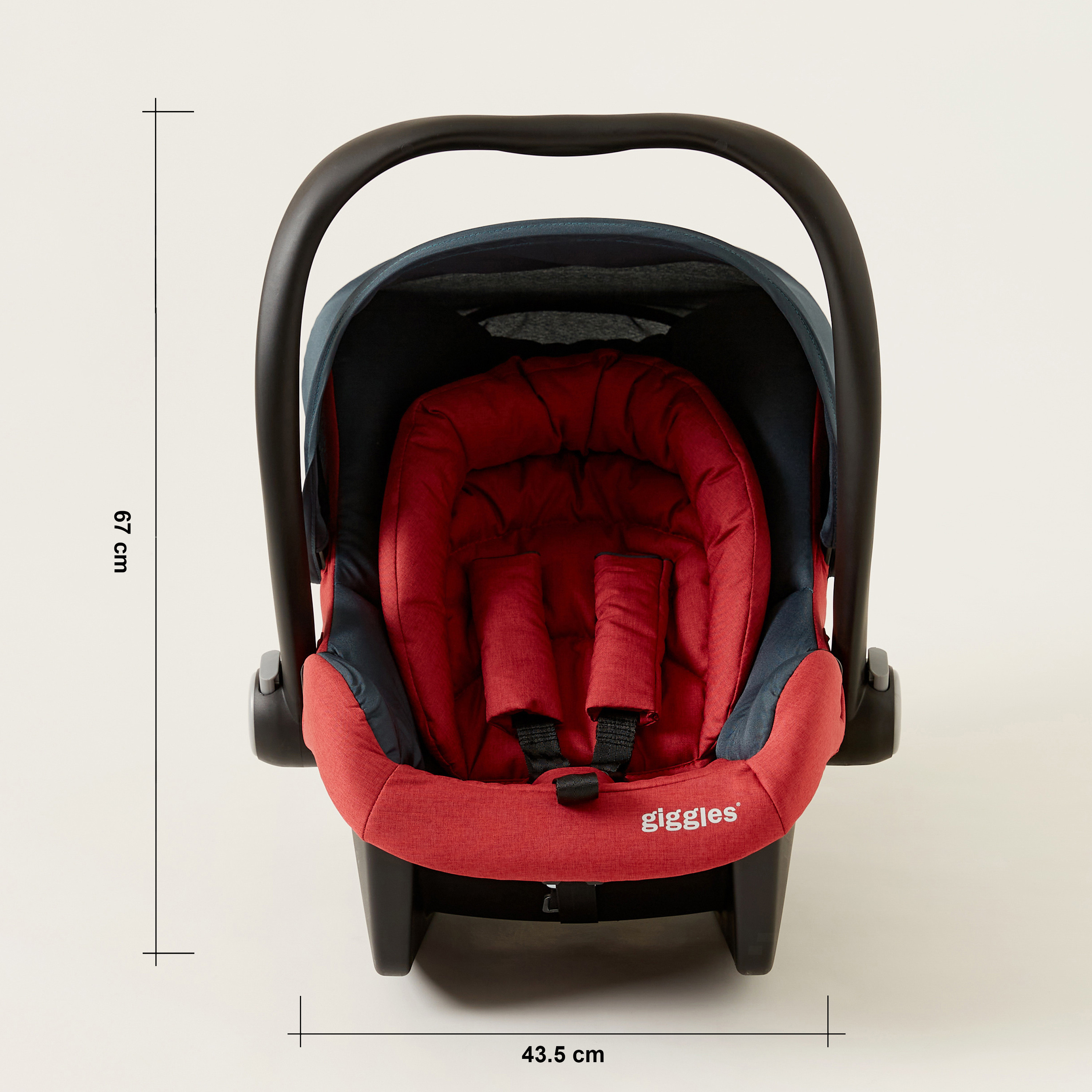 Giggles Lloyd Red and Black 2-in-1 Stroller with Car Seat Travel System (Upto 3 years) -baby-gear-strollersandprams-travelsystems-image-20