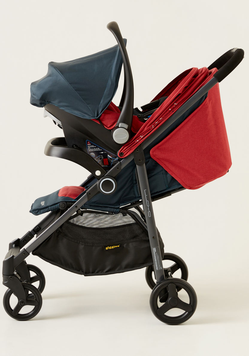 Giggles Lloyd Red and Black 2-in-1 Stroller with Car Seat Travel System (Upto 3 years) -Modular Travel Systems-image-4