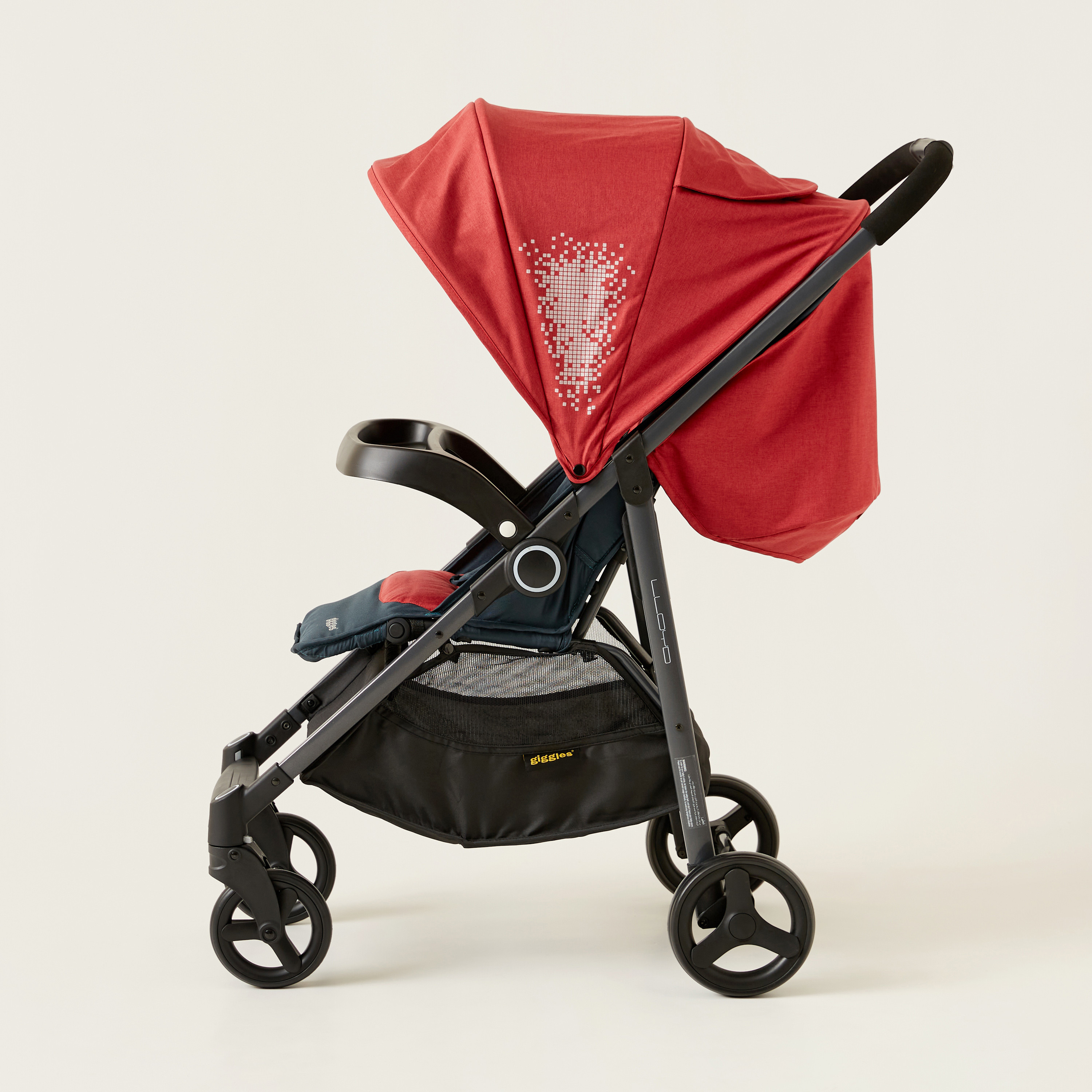 Giggles Lloyd Red and Black 2-in-1 Stroller with Car Seat Travel System (Upto 3 years) -baby-gear-strollersandprams-travelsystems-image-6