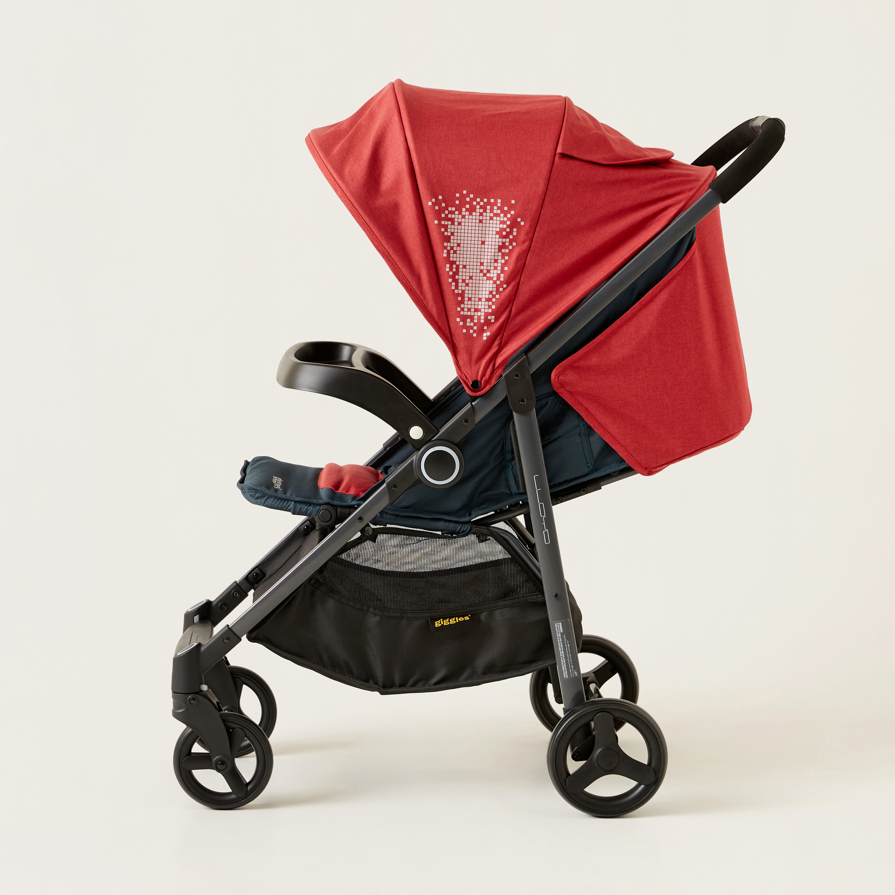 Giggles Lloyd Red and Black 2-in-1 Stroller with Car Seat Travel System (Upto 3 years) -baby-gear-strollersandprams-travelsystems-image-7