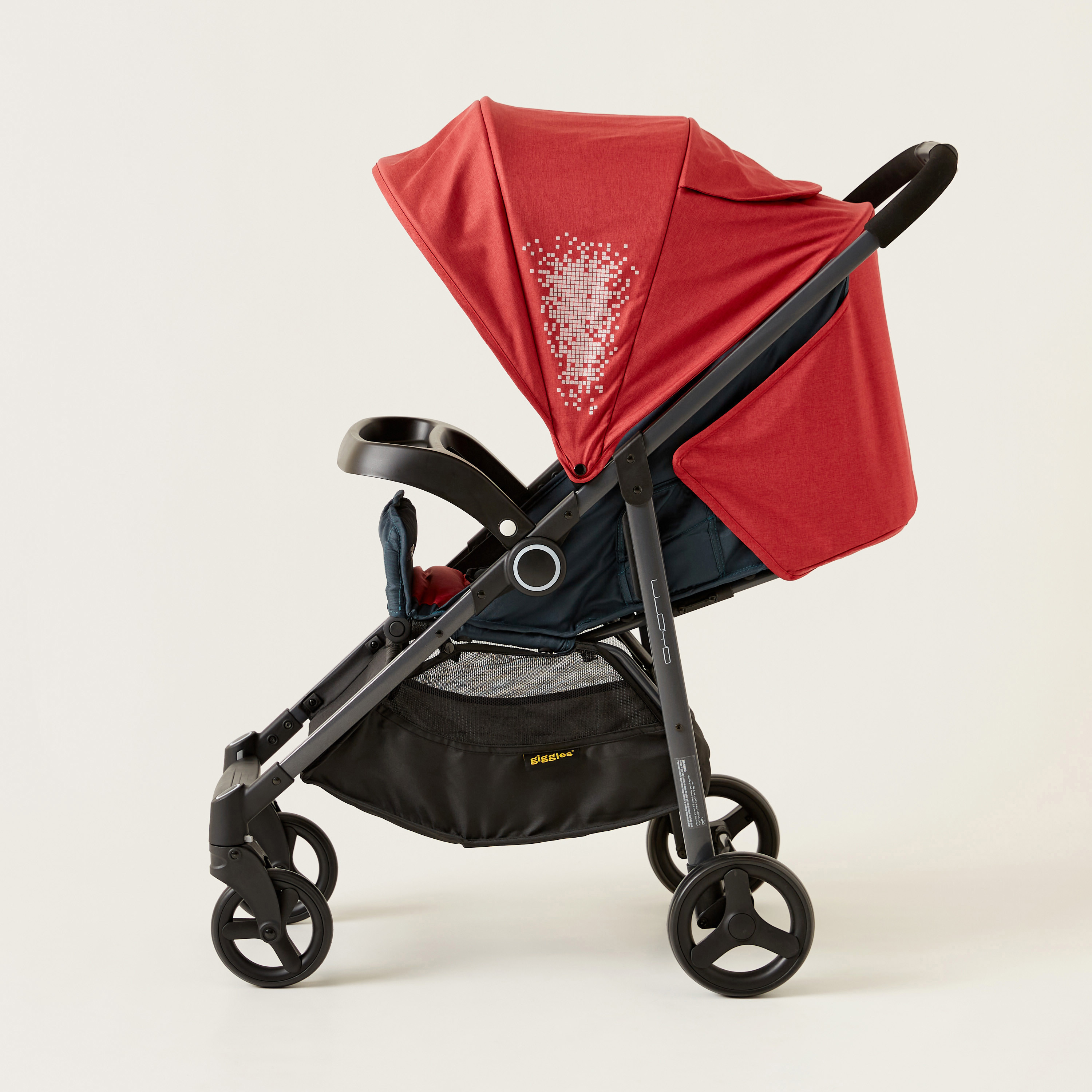 Giggles Lloyd Red and Black 2-in-1 Stroller with Car Seat Travel System (Upto 3 years) -baby-gear-strollersandprams-travelsystems-image-8
