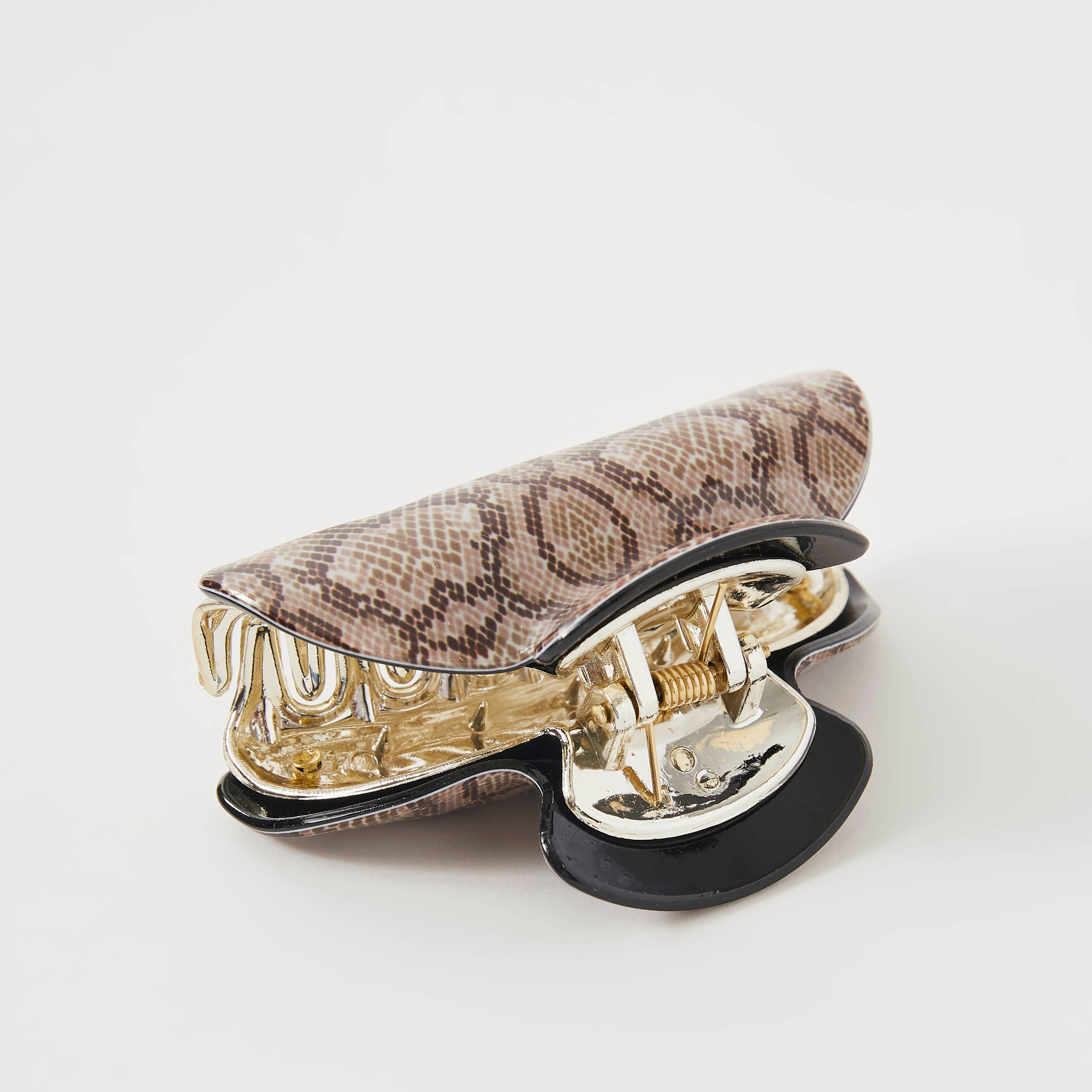 مشبك شعر بتصميم نصف دائرة وملمس جلد الزواحف-women-hairaccessories-clamps-image-2