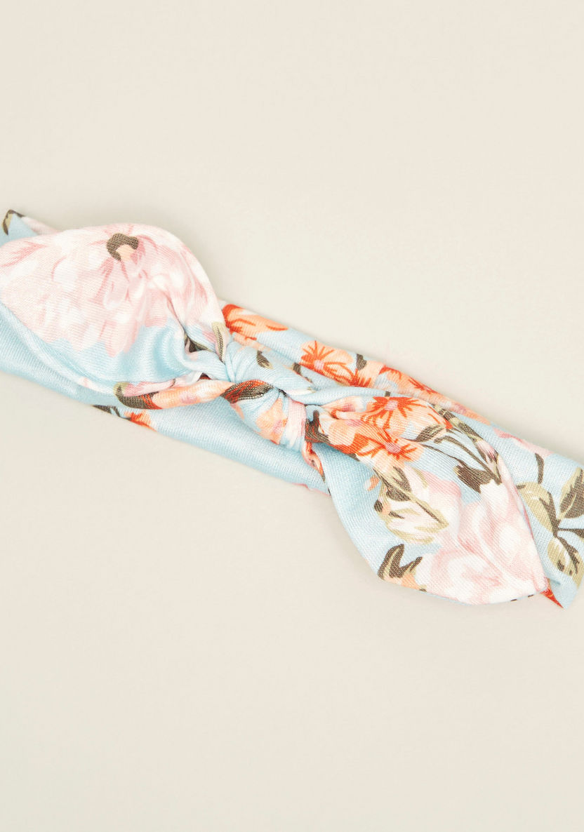 Charmz Floral Print Hair Band with Knotted Bow Detail-Hair Accessories-image-0
