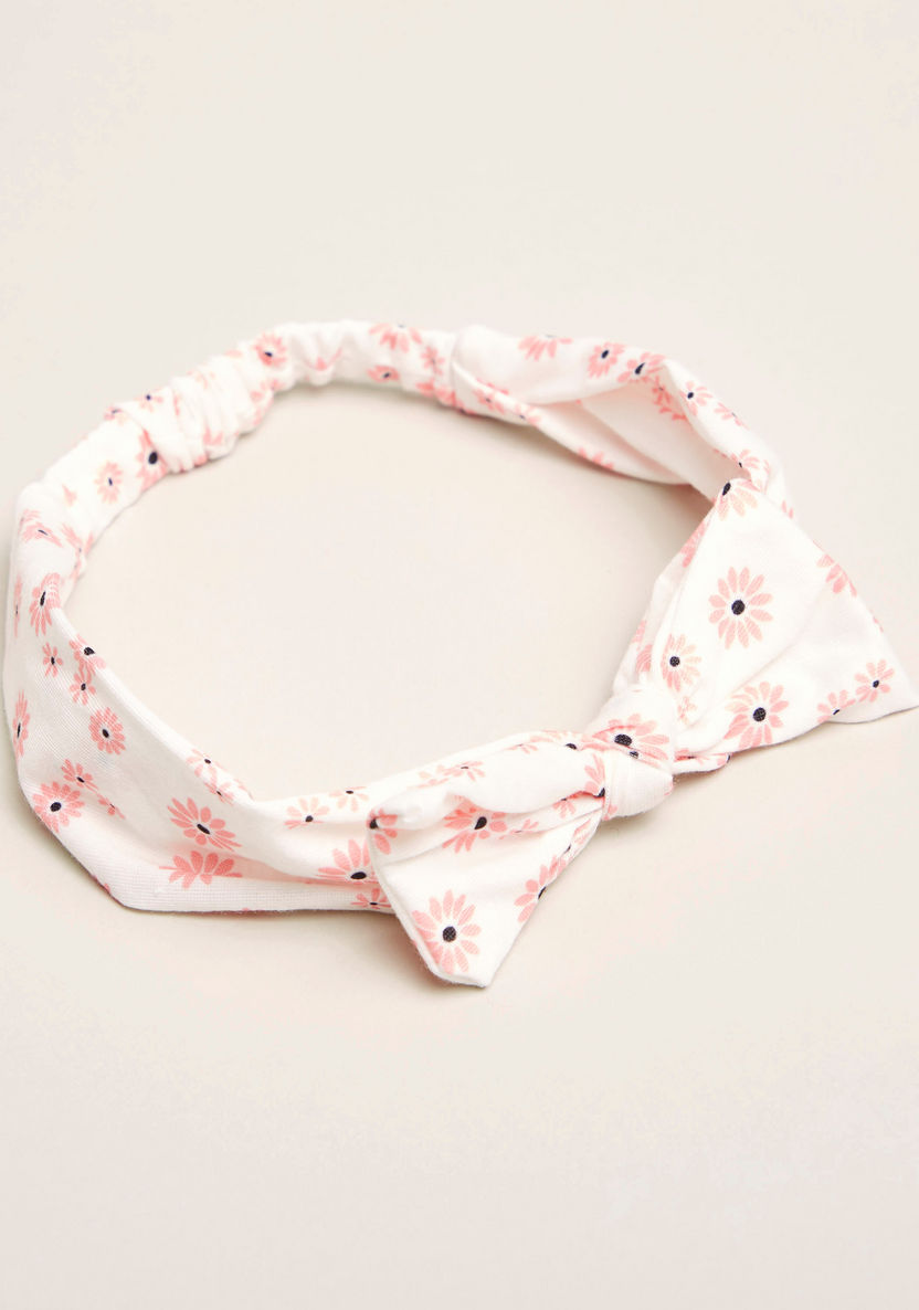 Charmz Floral Print Hair Band with Knotted Bow Detail-Hair Accessories-image-1