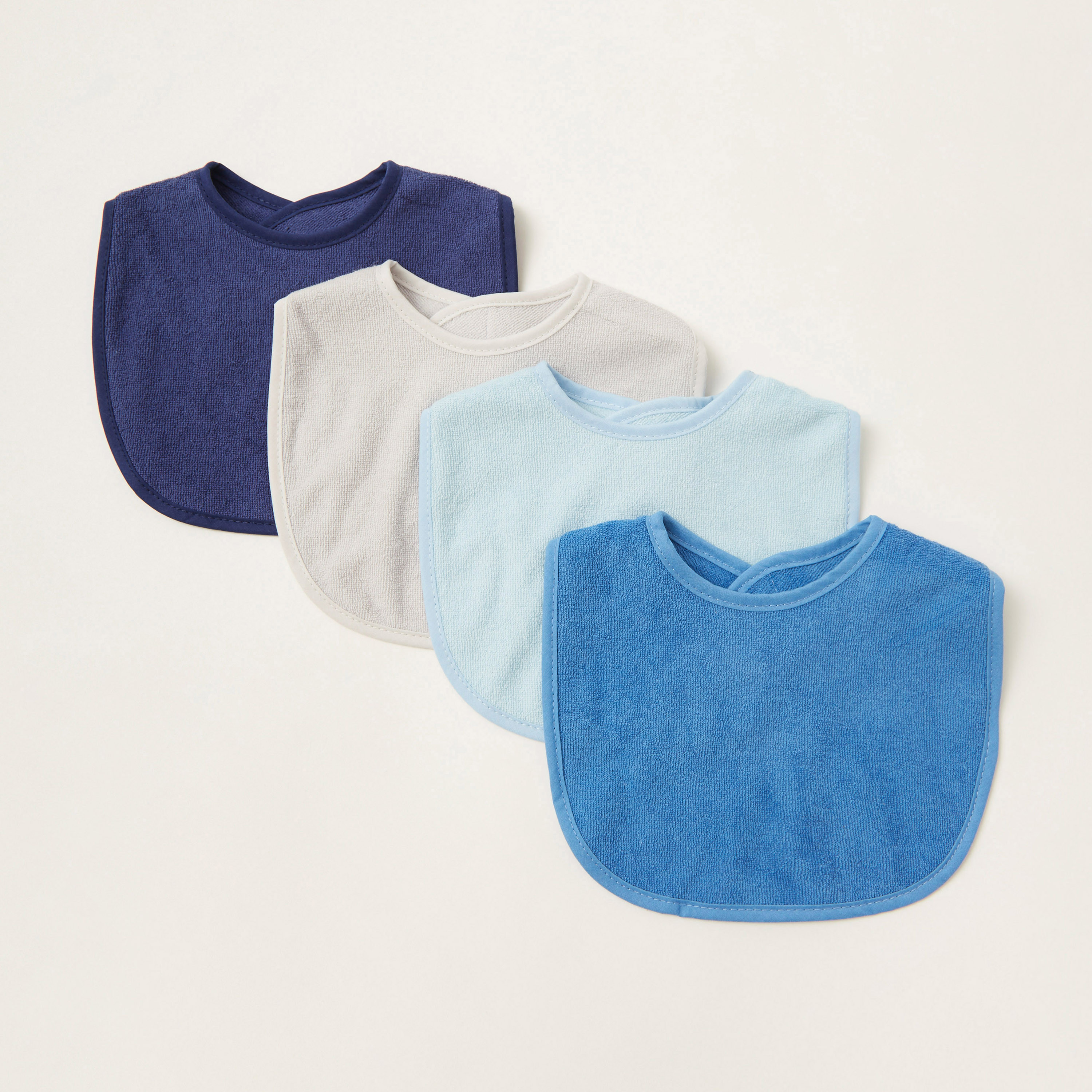 Juniors Solid Textured Bibs - Set of 4-baby-feeding-bibs-image-1
