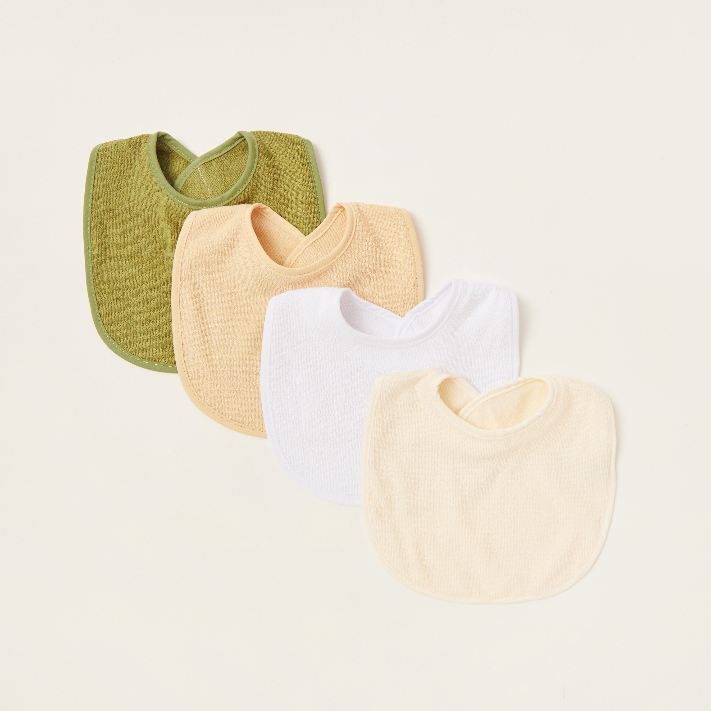Juniors Solid Terry Bib - Set of 4-baby-feeding-bibs-image-1