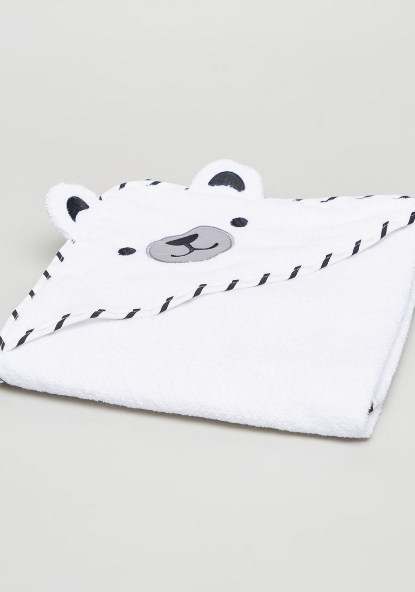 Juniors Little Bear Printed Hooded Towel - 80x80 cms-Towels and Flannels-image-0