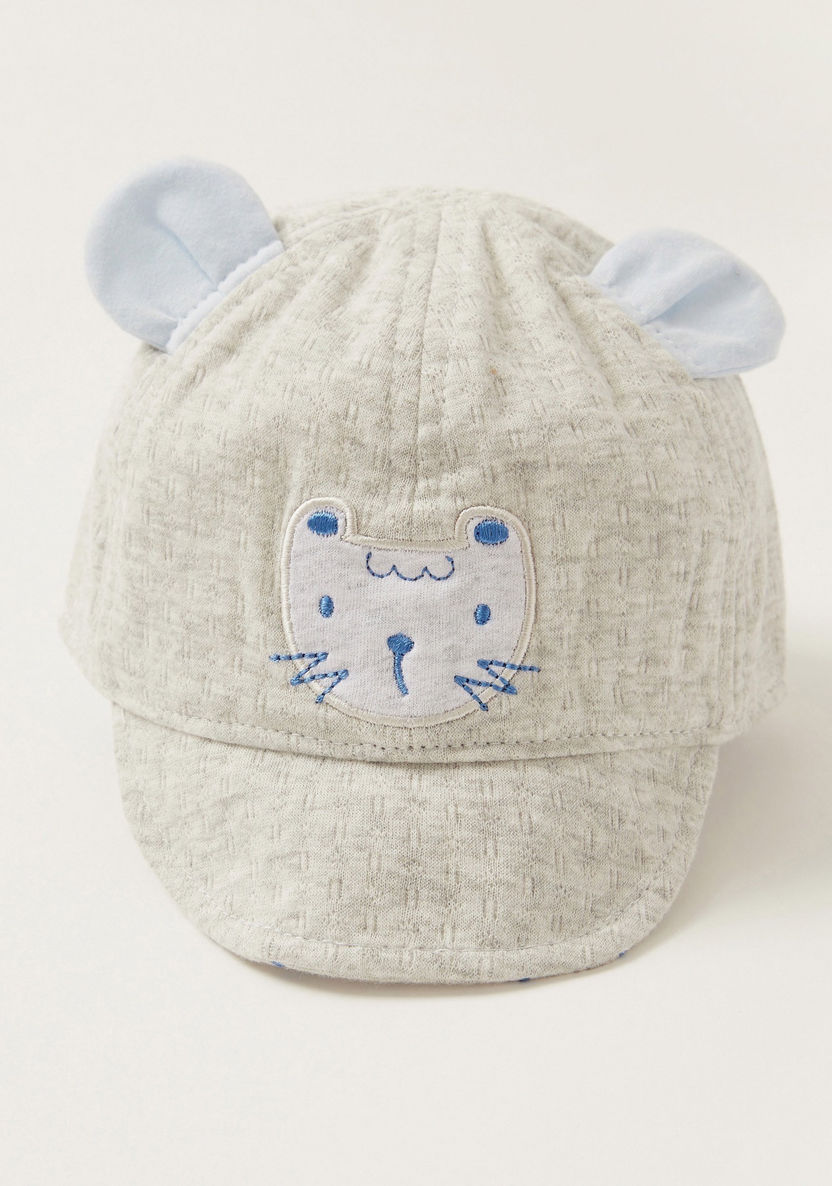 Juniors Textured Cap with Kitty Ear Appliques-Caps-image-1