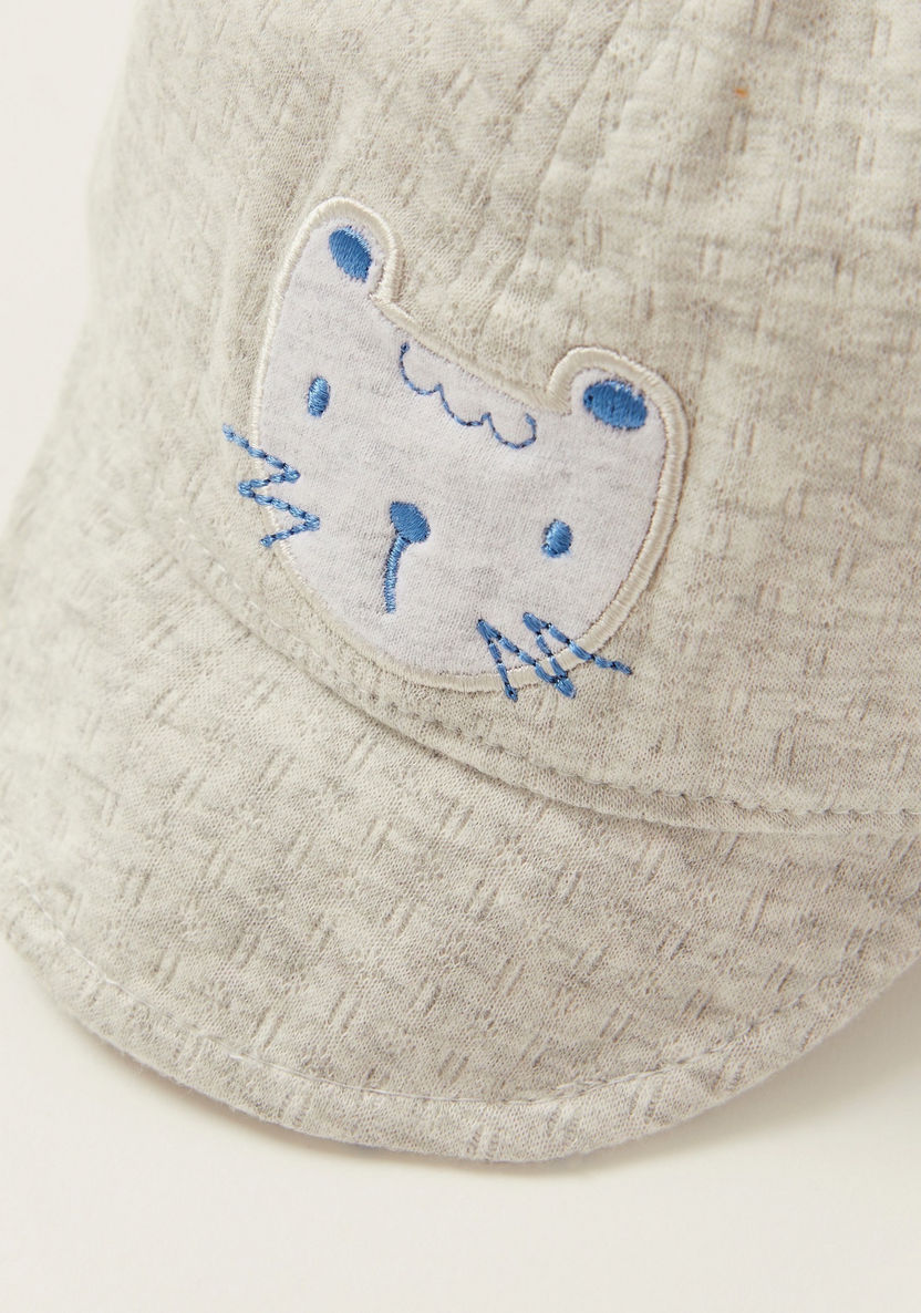 Juniors Textured Cap with Kitty Ear Appliques-Caps-image-2