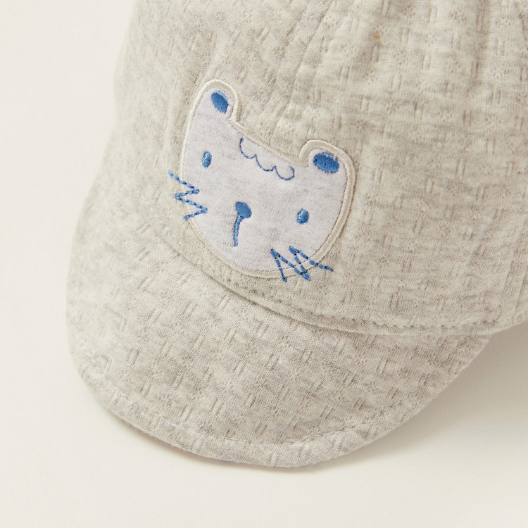 Juniors Textured Cap with Kitty Ear Appliques
