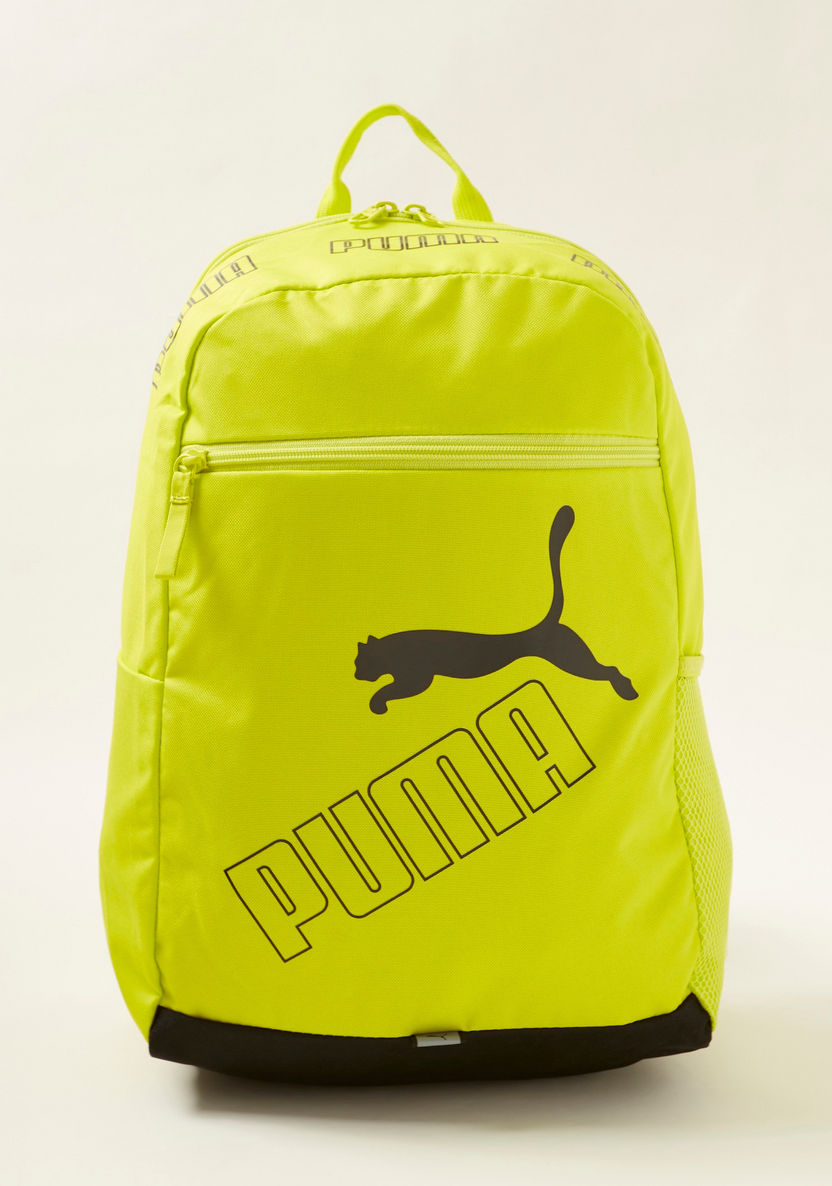 PUMA Logo Print Backpack with Adjustable Straps-Boys%27 Sports Bags and Backpacks-image-0