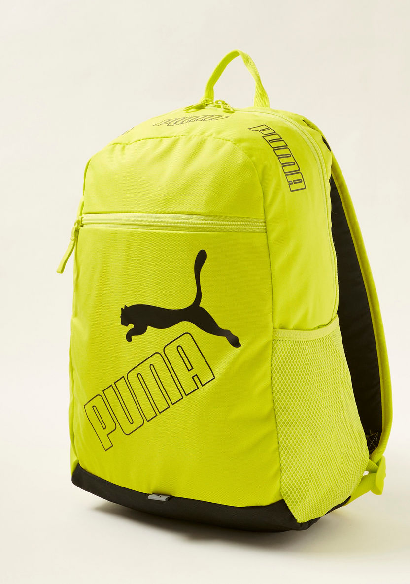 PUMA Logo Print Backpack with Adjustable Straps-Boys%27 Sports Bags and Backpacks-image-1