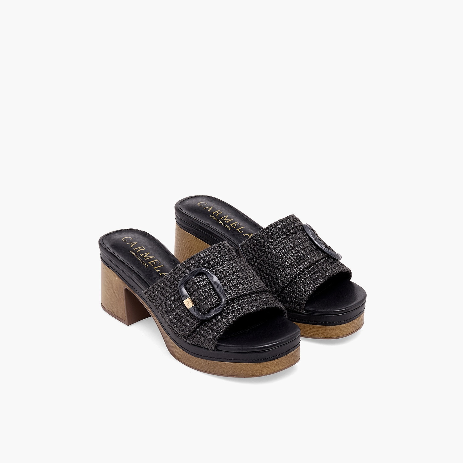 صندل بارز الملمس بكعب سميك للنساء من كارميلا-women-shoes-sandals-heeled-image-1