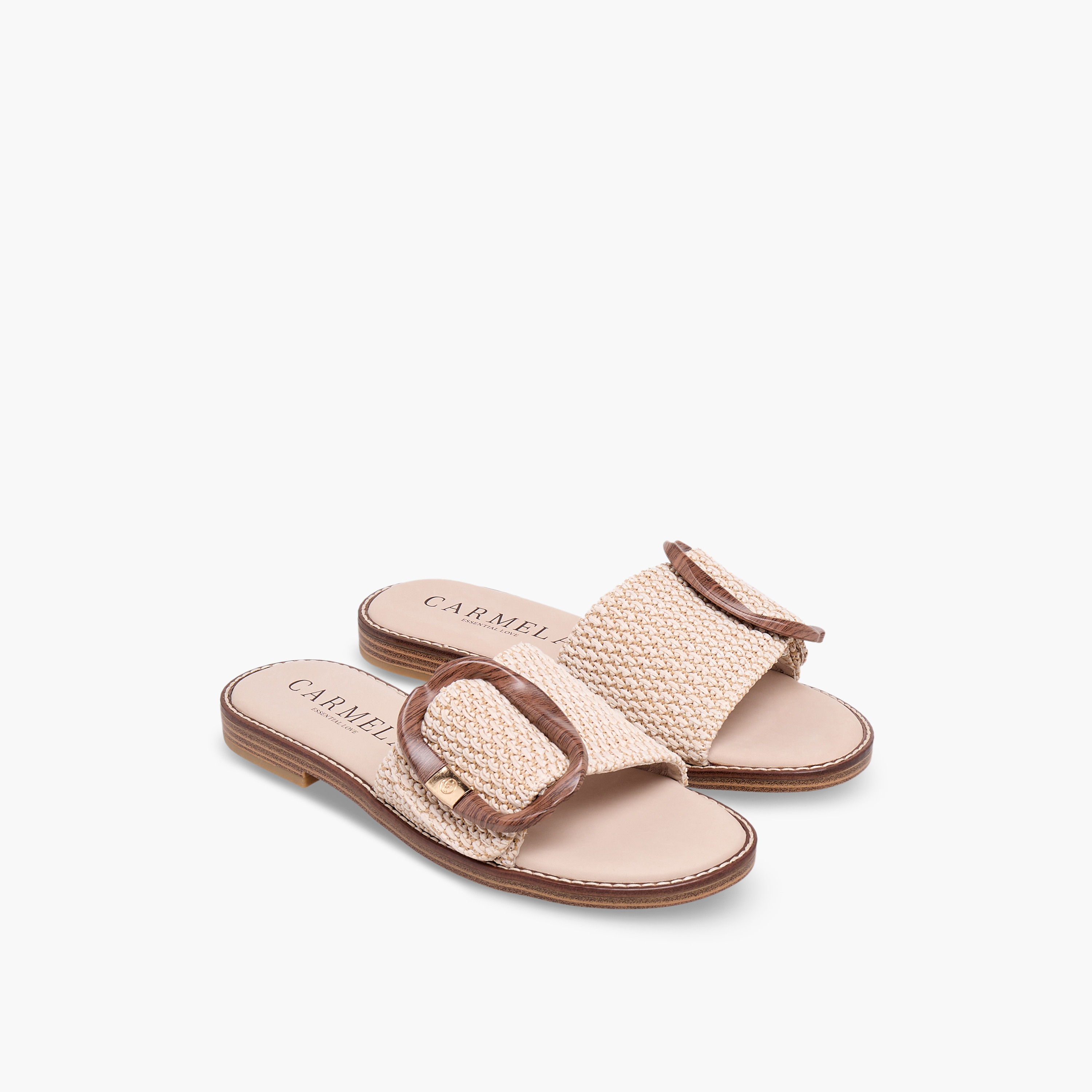 صندل جلد بارز الملمس من كارميلا-women-shoes-flats-sandals-image-1