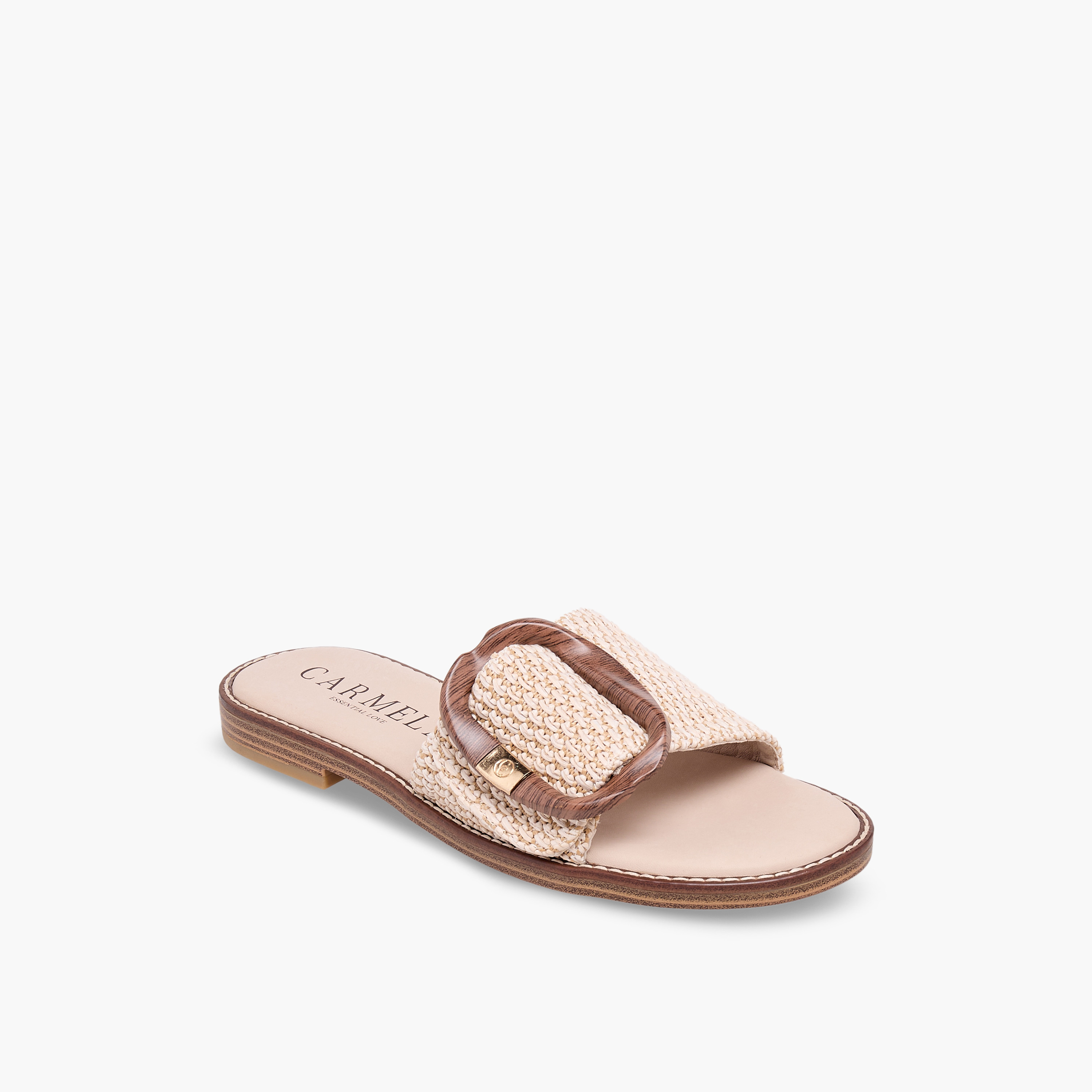 صندل جلد بارز الملمس من كارميلا-women-shoes-flats-sandals-image-2