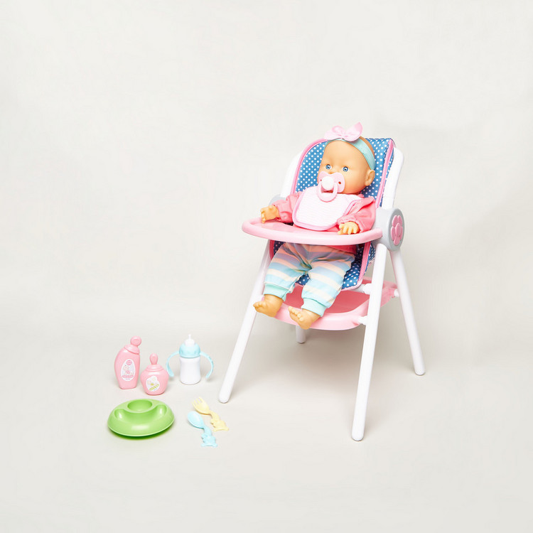Juniors First Steps Dinner Play Baby Doll Playset - 36 cms