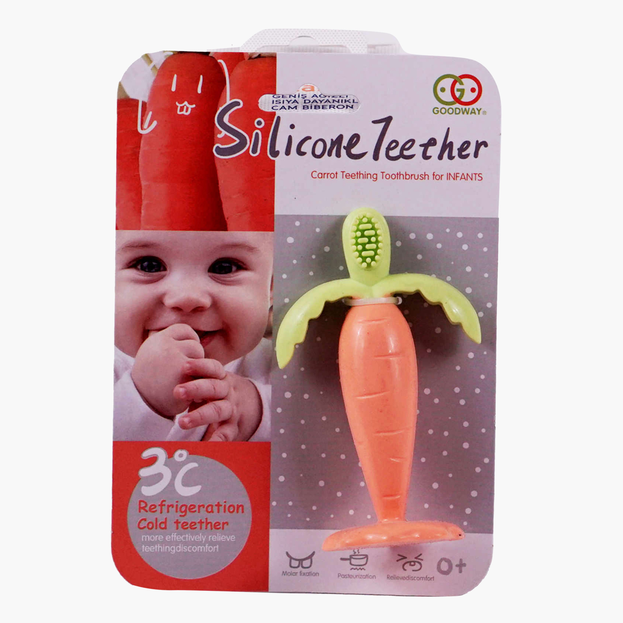 فرشاة أسنان عضّاضة بتصميم جزرة من جودواي-baby-feeding-teethers-image-1