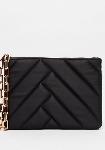 Lulu Loves Celeste Quilted Clutch with Chain Strap-Wallets and Clutches-image-0