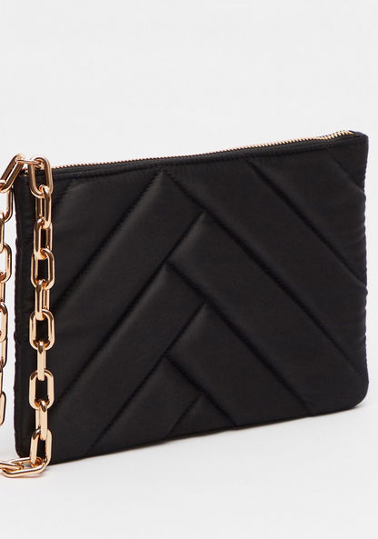 Lulu Loves Celeste Quilted Clutch with Chain Strap-Wallets and Clutches-image-1